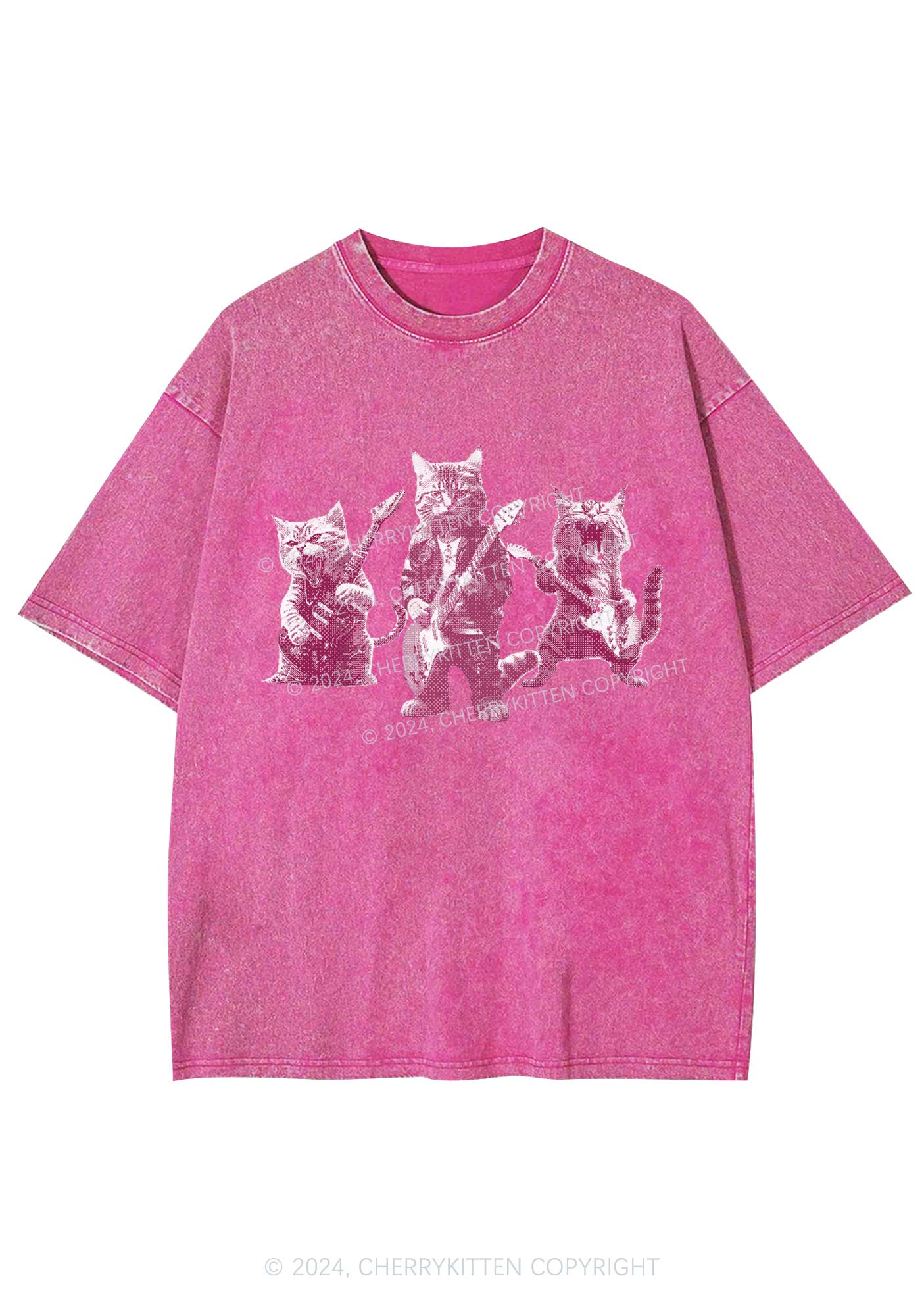 Guitar Cats Y2K Washed Tee Cherrykitten