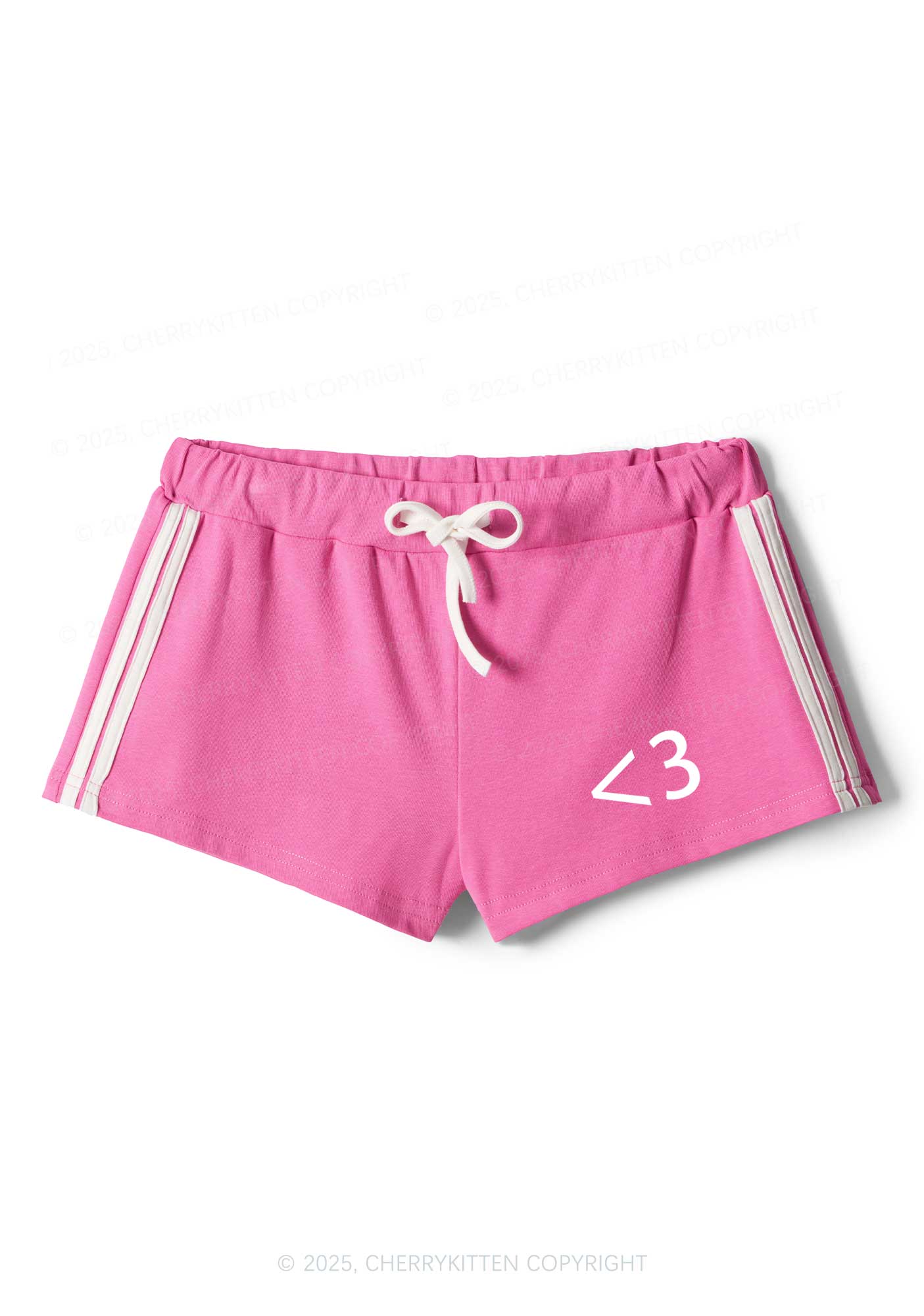 Cute Heart Y2K Drawstring Mini Shorts Cherrykitten