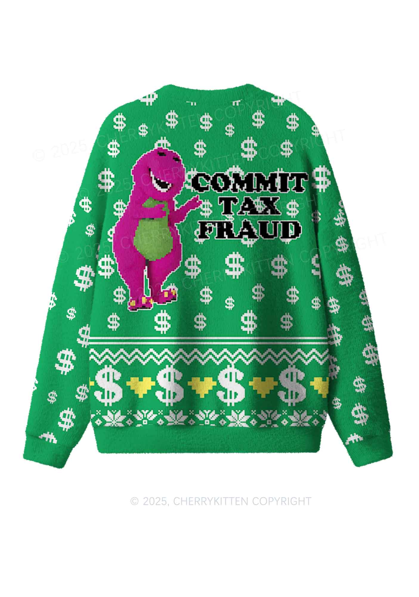 Commit Tax Fraud Y2K Christmas Knit Sweatshirt Cherrykitten