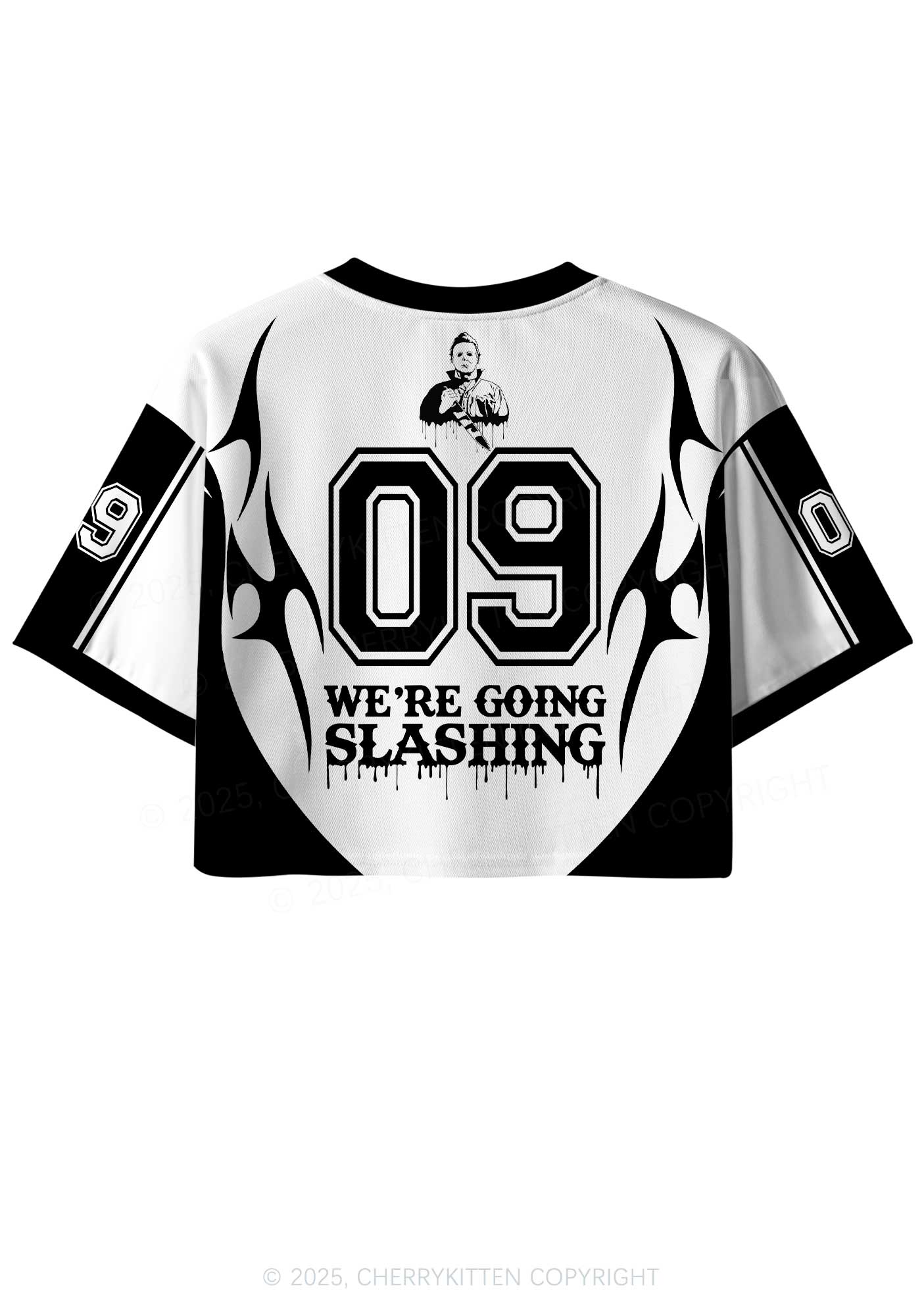 Halloween Custom We Are Going Slashing Y2K Crop Sport Jersey Shirts Cherrykitten
