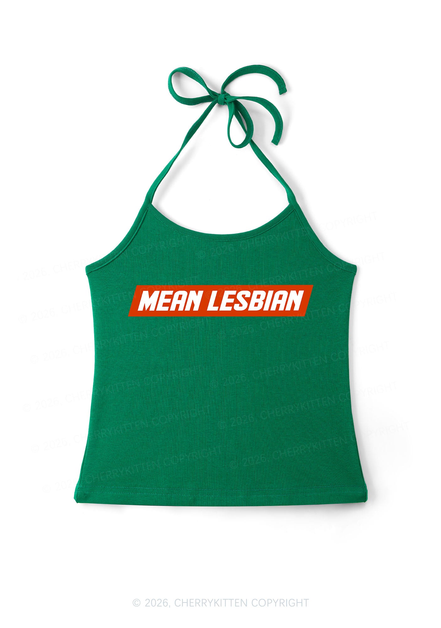 Mean Lesbian Pride Y2K Halter Neck Cami Cherrykitten