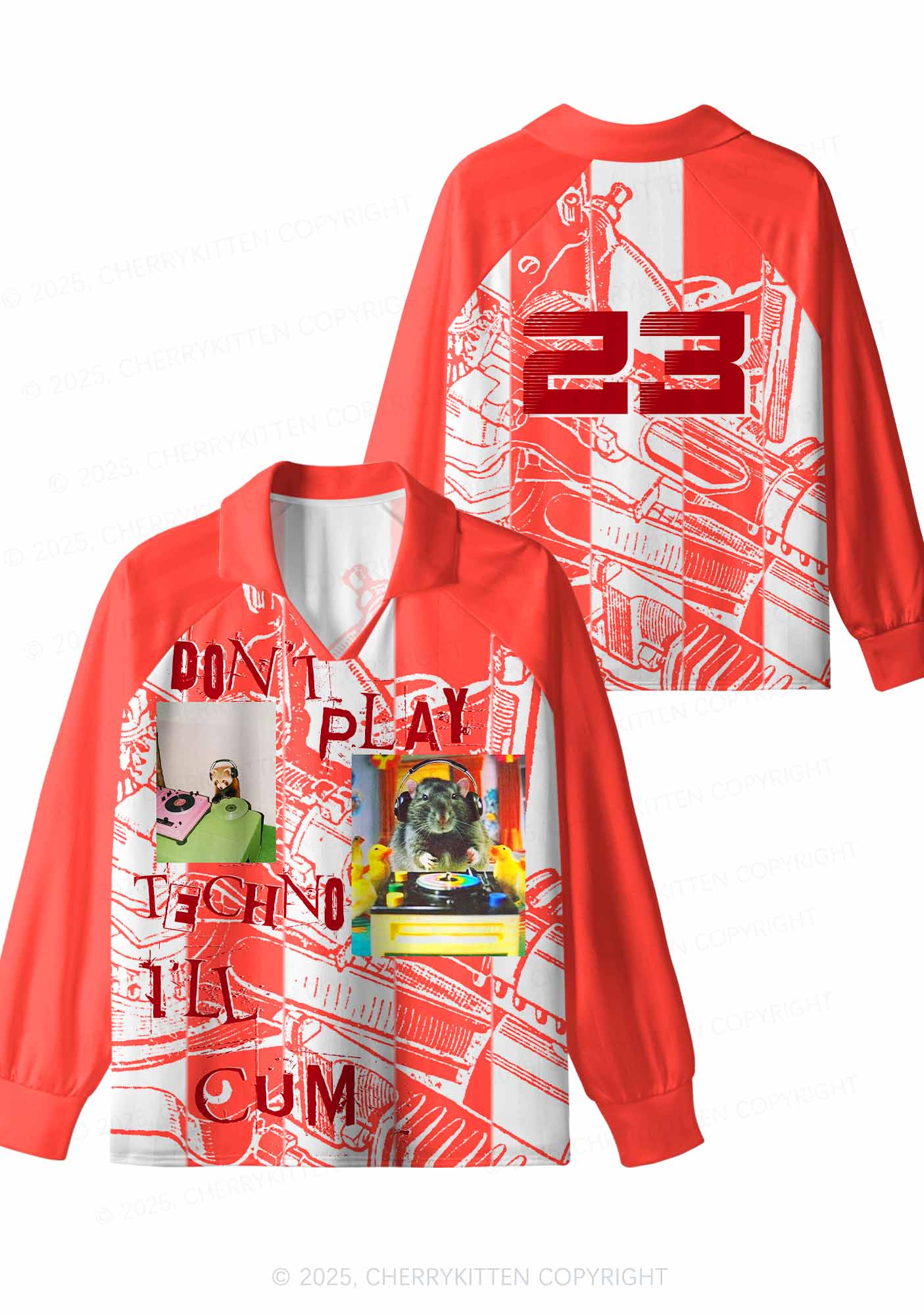 Custom Dont Play Techno Y2K Sport Long Sleeve Jersey Shirts Cherrykitten