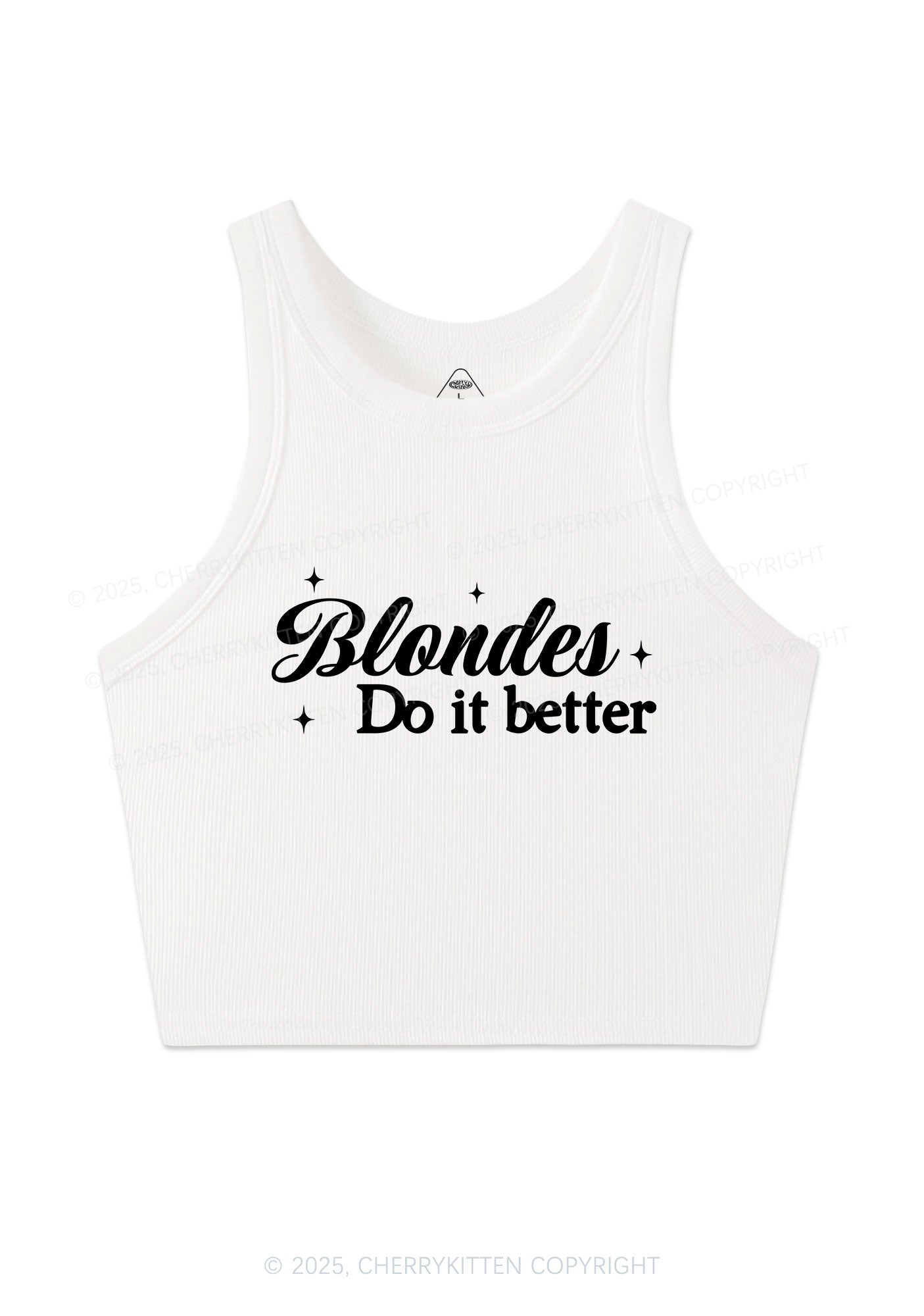 Blondes Do It Better Y2K Crop Tank Top Cherrykitten