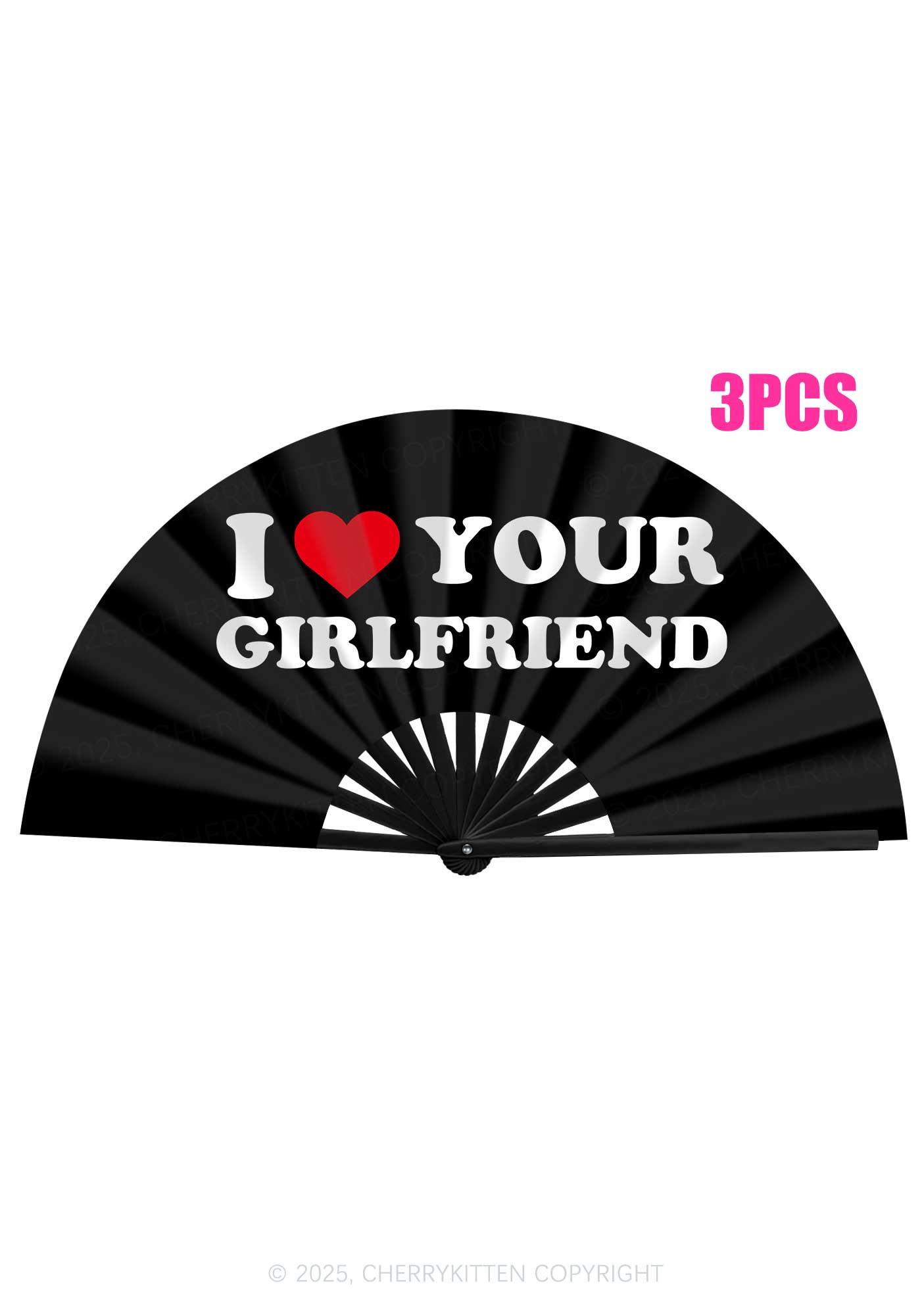 I Love Your GF Valentine's Day Y2K Rave Hand Fan Cherrykitten