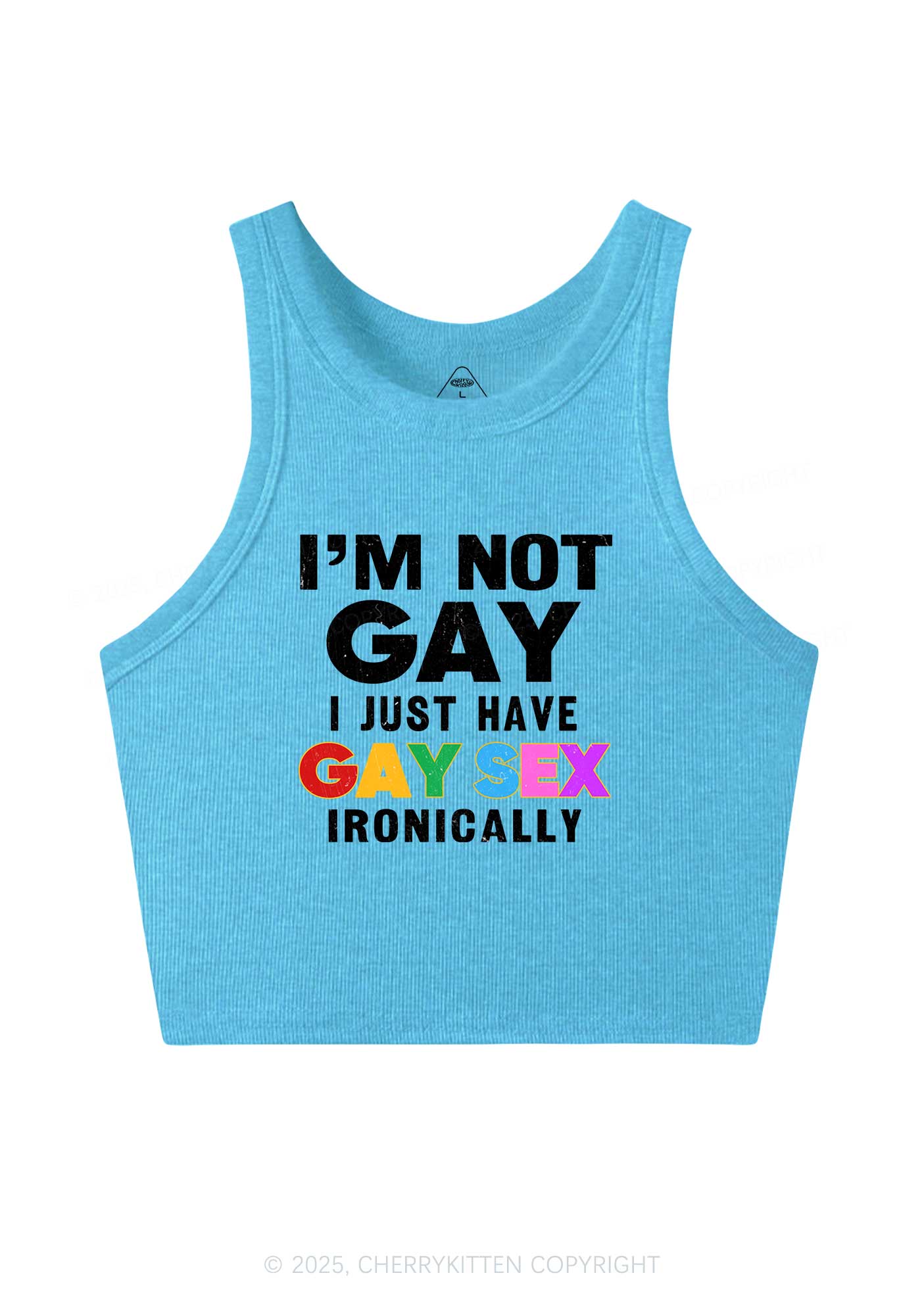 Gay Sx Ironically Pride Y2K Crop Tank Top Cherrykitten
