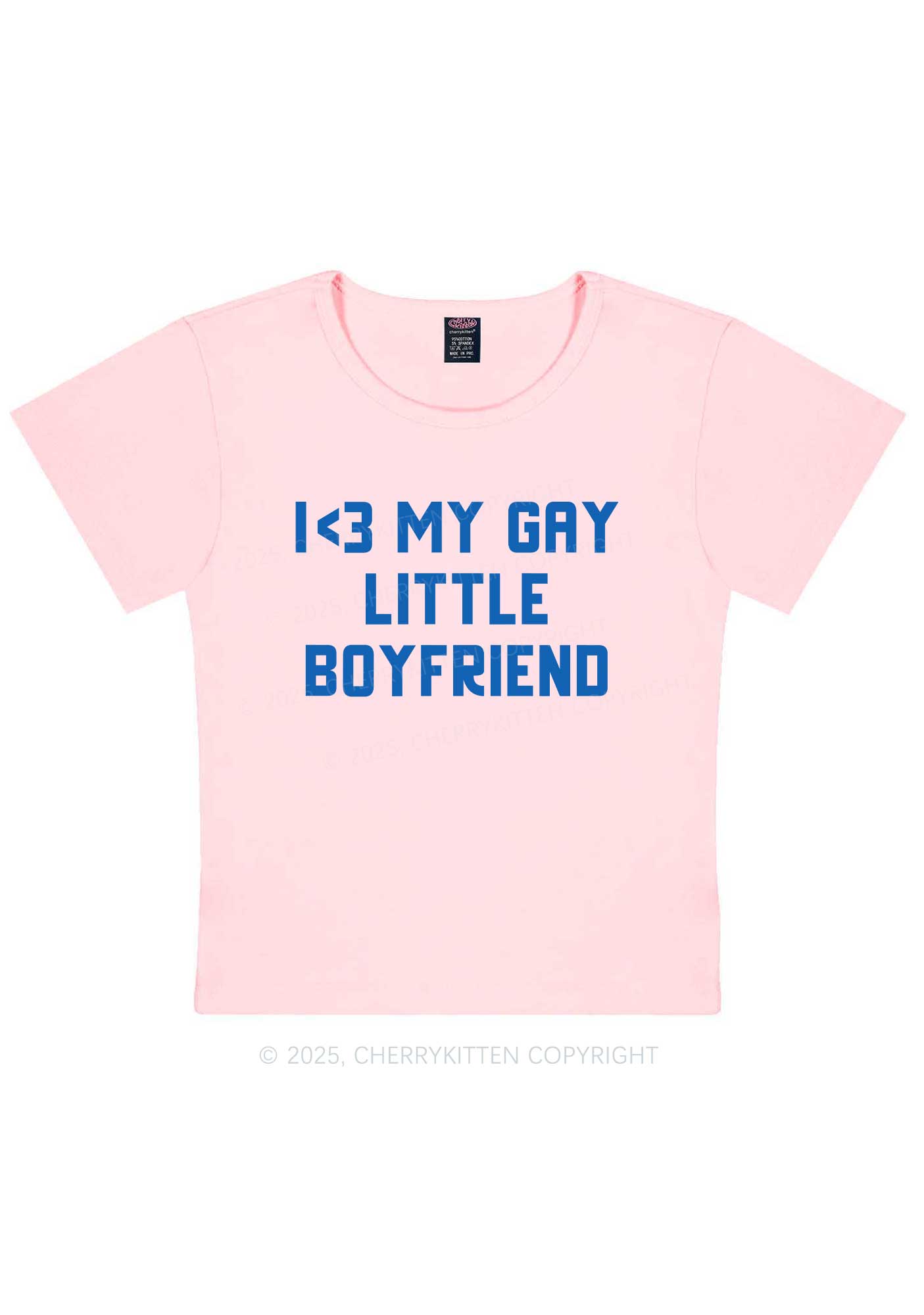 Love My Gay BF Pride Y2K Baby Tee Cherrykitten