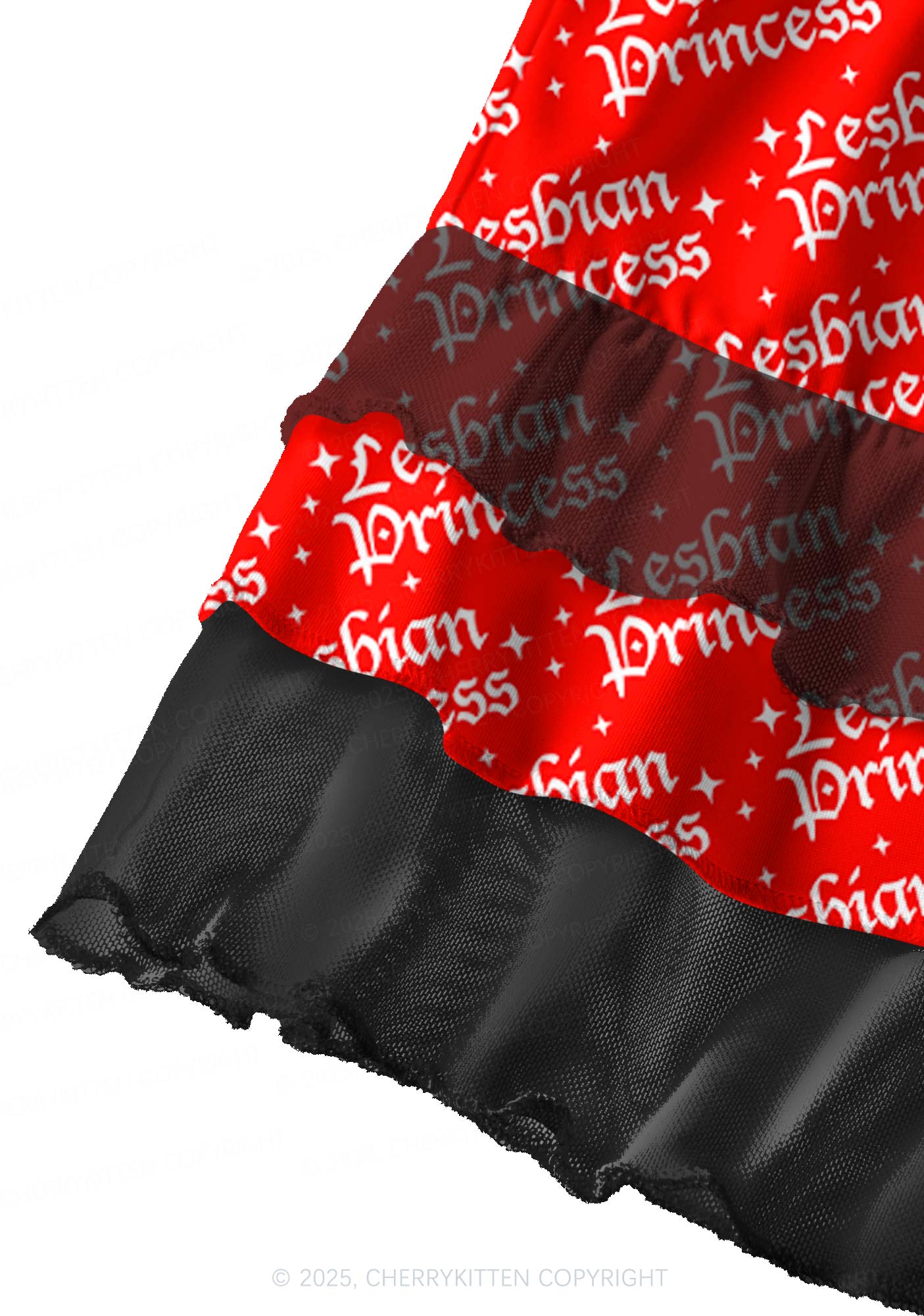 Lesbian Princess Pride Y2K Print Mini Layered Skirt Cherrykitten
