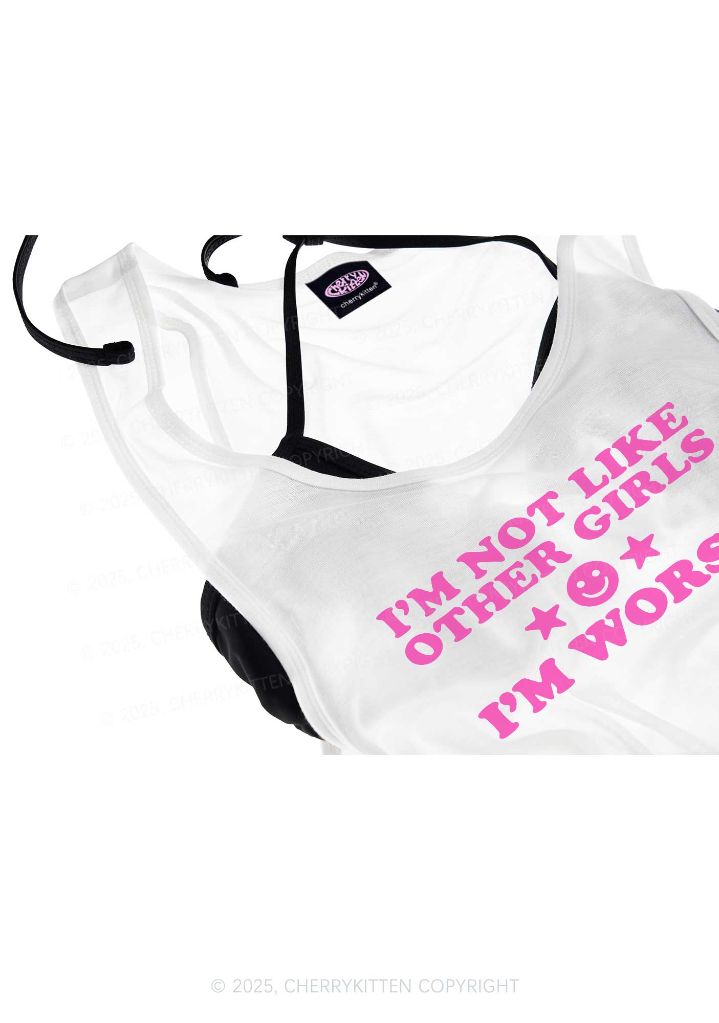 I'm Worse Y2K Sheer Boyfriend Tank Cherrykitten