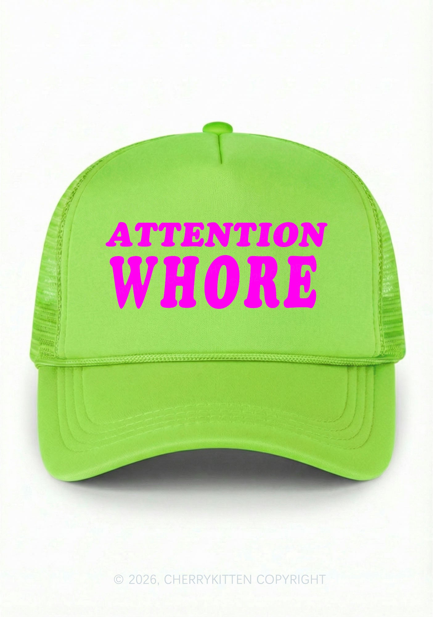 Attention Hore Y2K Trucker Hat Cherrykitten