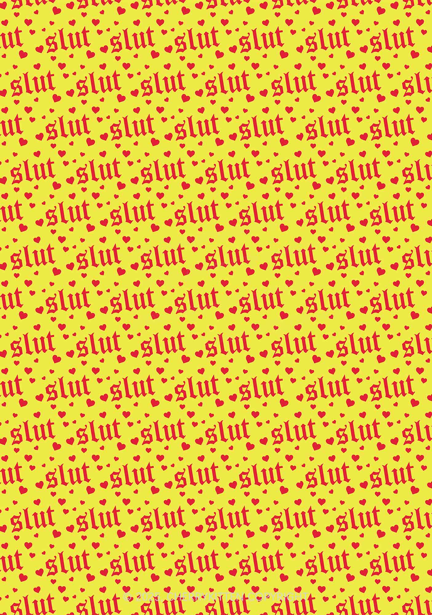 Yellow Slxt Y2K Print Mini Layered Skirt Cherrykitten