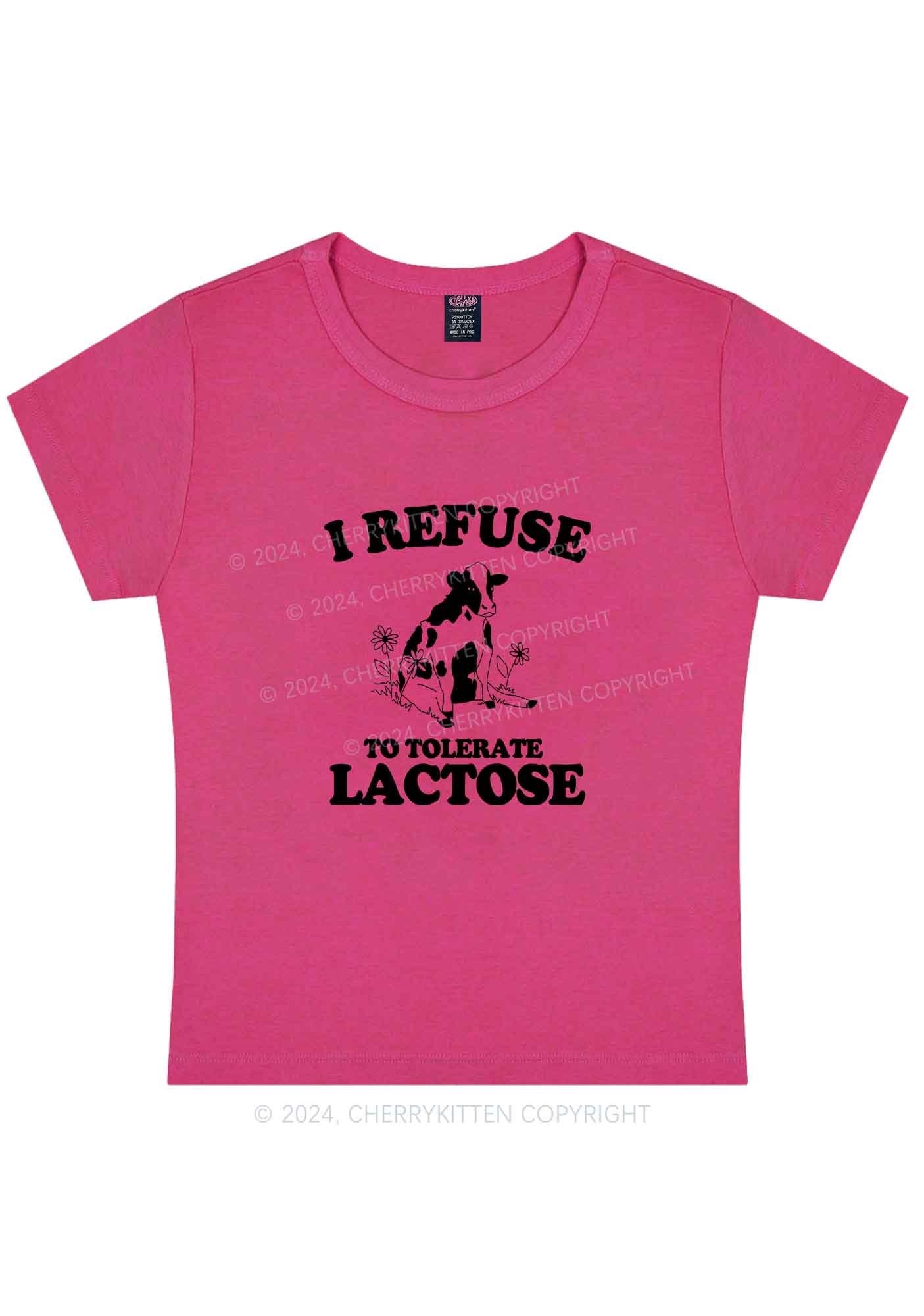 Curvy I Refuse To Tolerate Lactose Y2K Baby Tee Cherrykitten