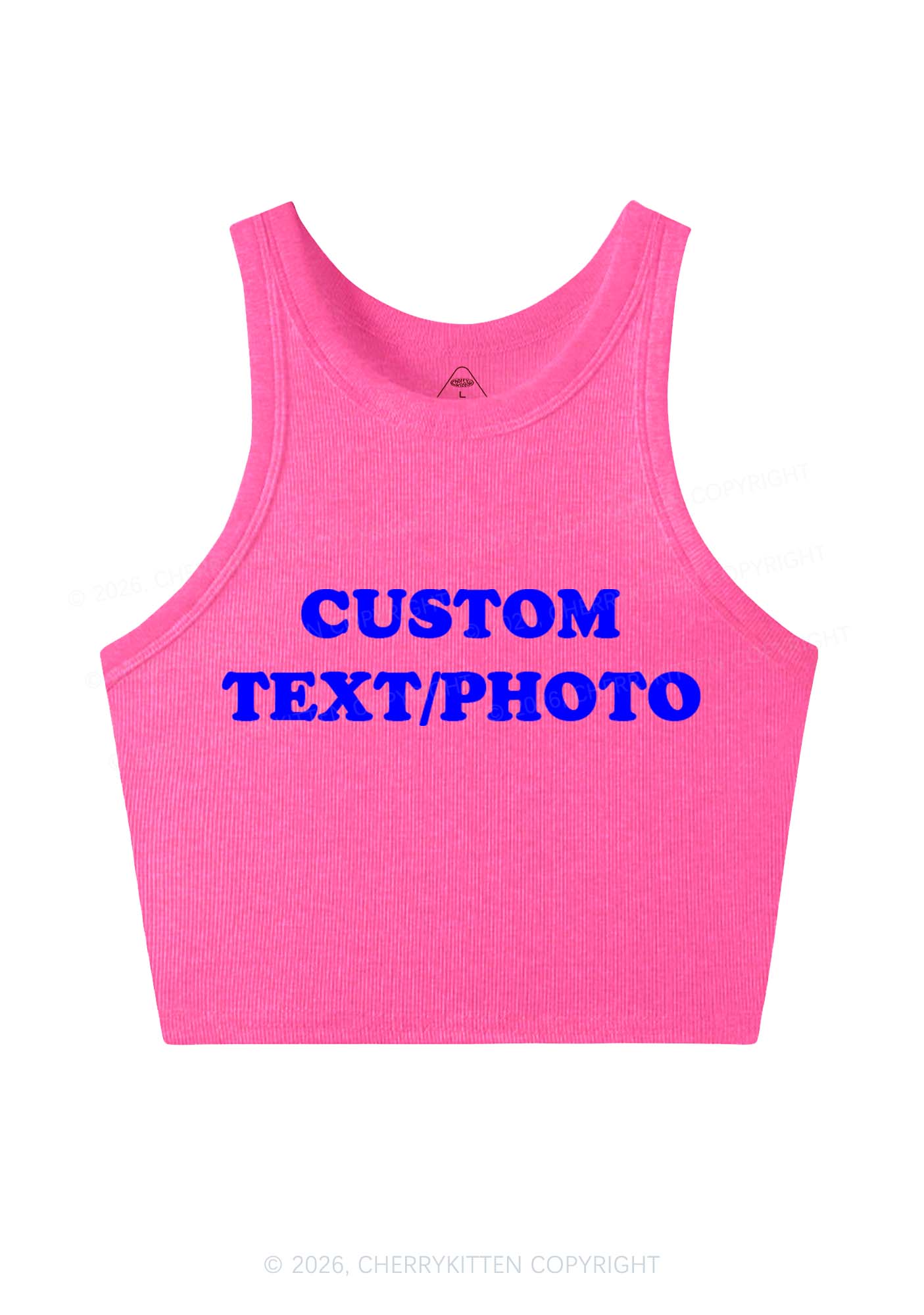 Cherrykitten Custom Text Y2K Crop Tank Top Cherrykitten for Sale