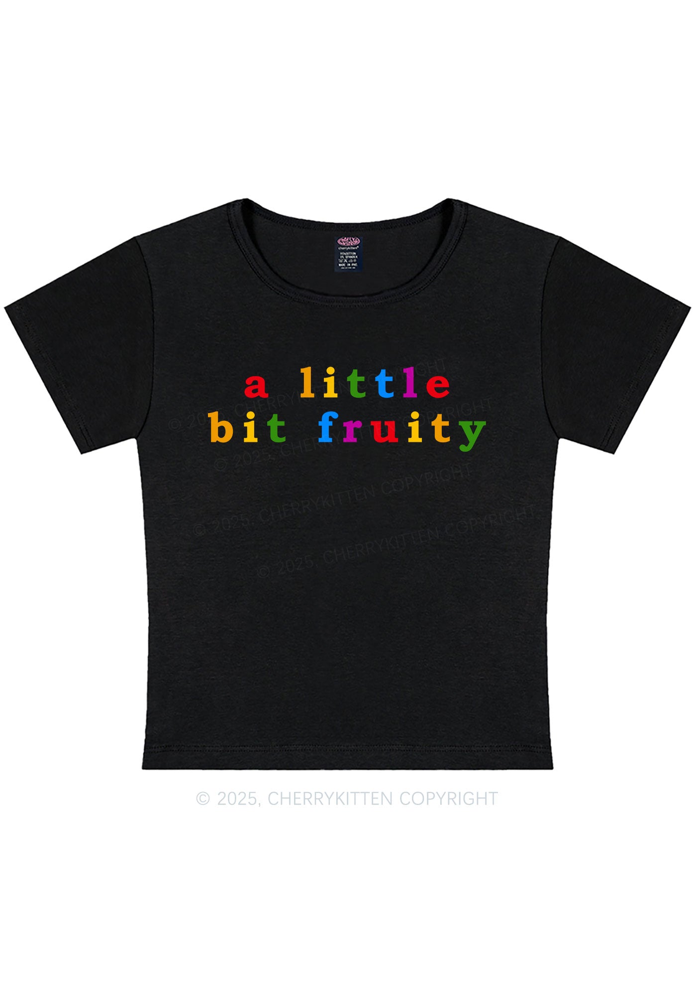 Curvy A Little Bit Fruity Pride Y2K Baby Tee Cherrykitten
