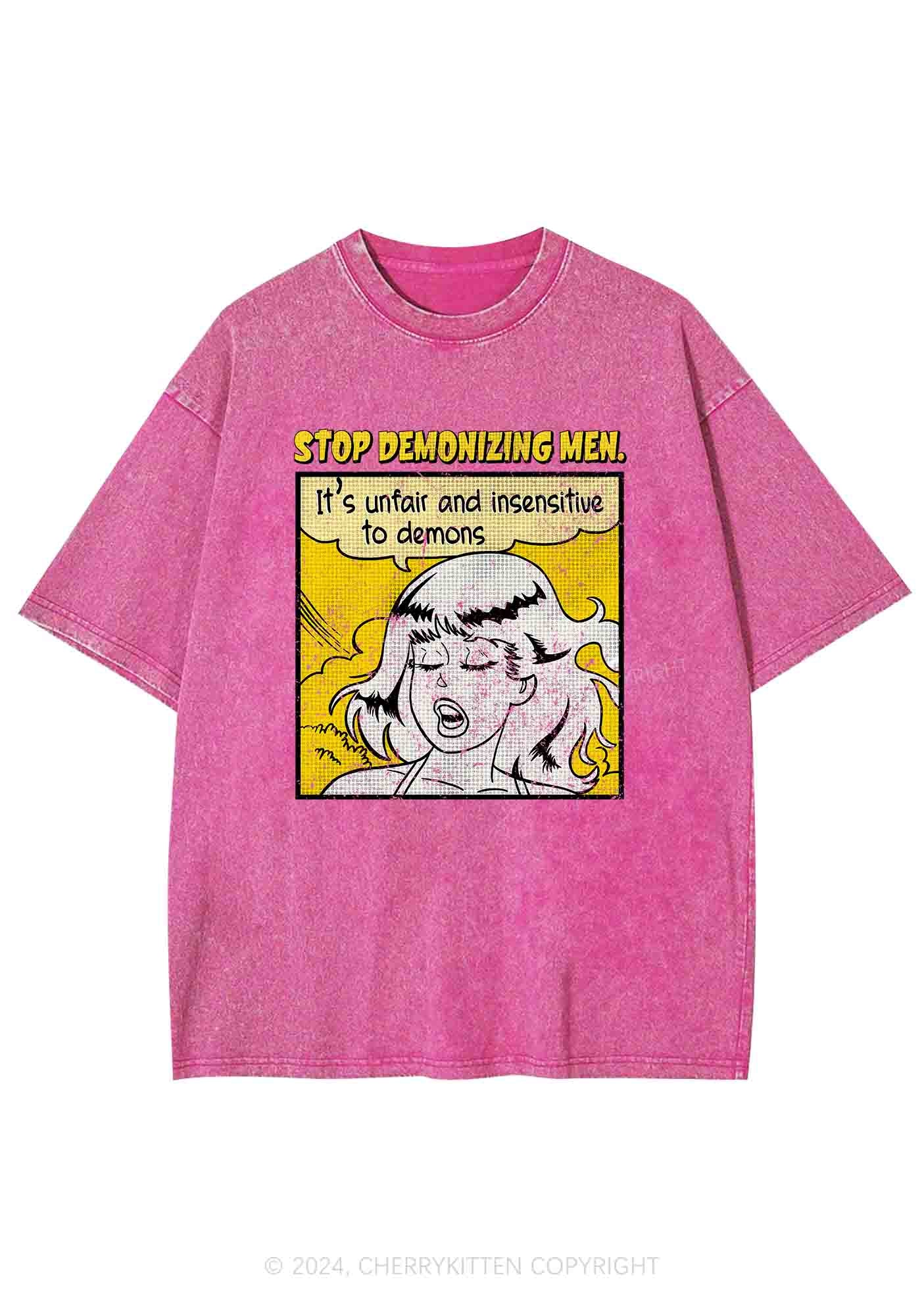 Stop Demonizing Men Y2K Washed Tee Cherrykitten