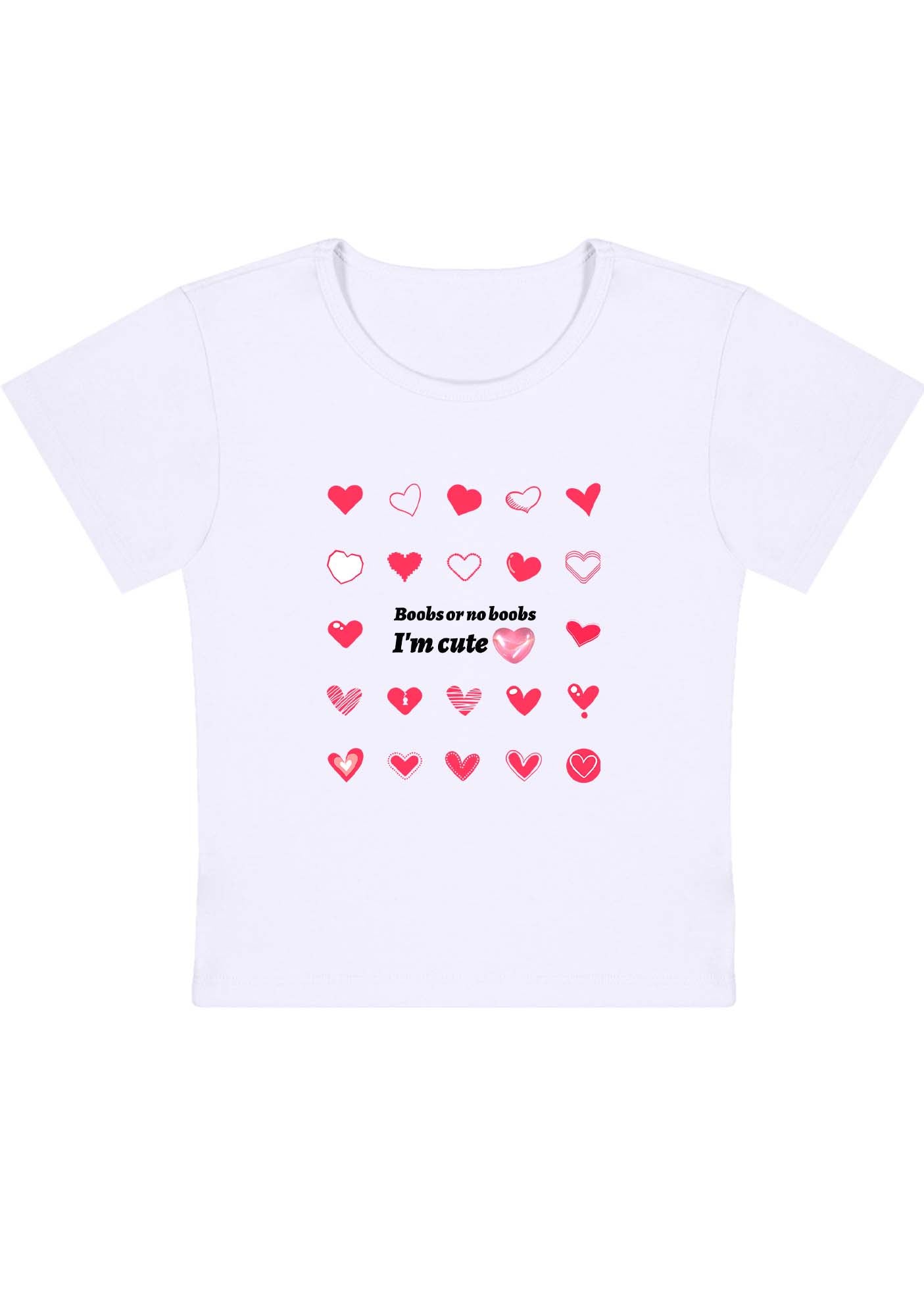 Curvy I'm Cute Hearts Baby Tee