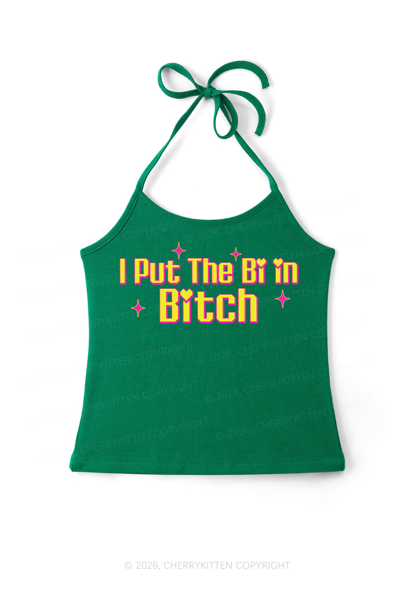 Put The Bi In Bxxch Pride Y2K Halter Neck Cami Cherrykitten