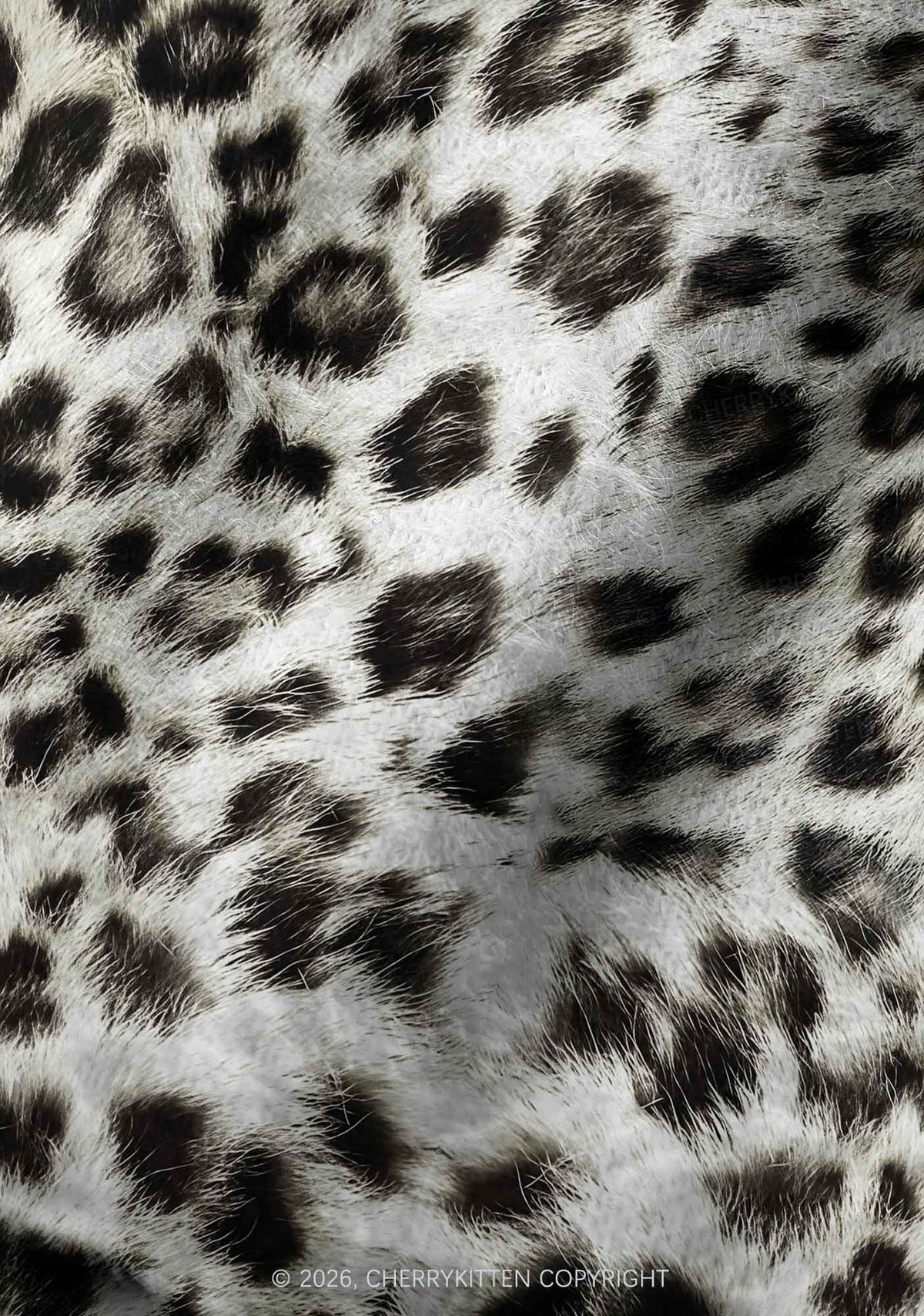 Snow Leopard Y2K Print Knit Beanie Cherrykitten