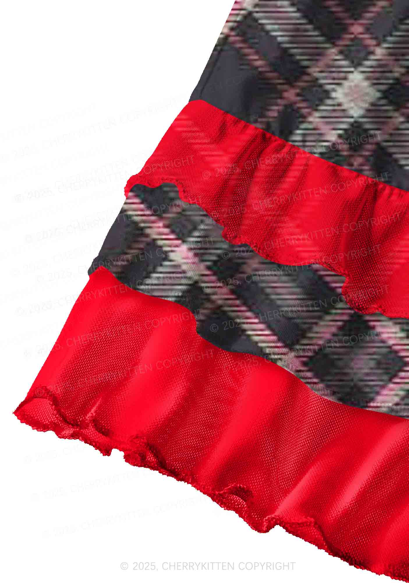 Pink Plaid Y2K Print Mini Layered Skirt Cherrykitten