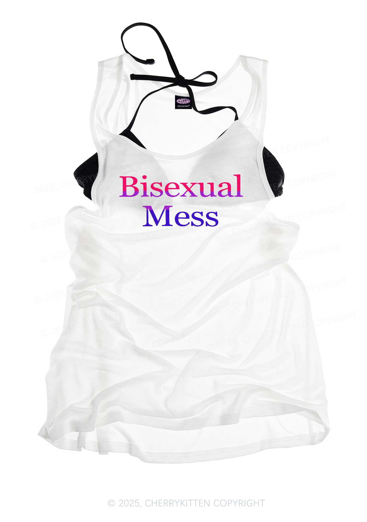 Bisexual Mess Pride Y2K Sheer Boyfriend Tank Cherrykitten