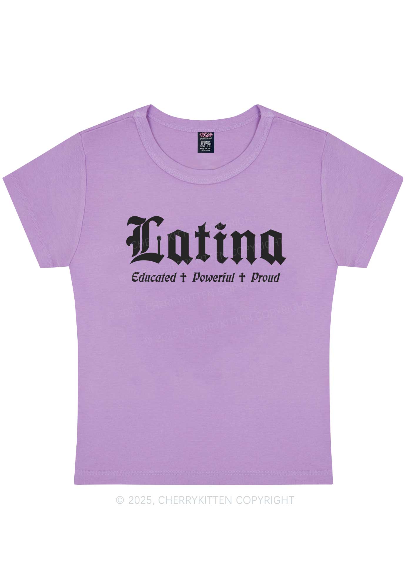 Educated Powerful Proud Latina Y2K Baby Tee Cherrykitten