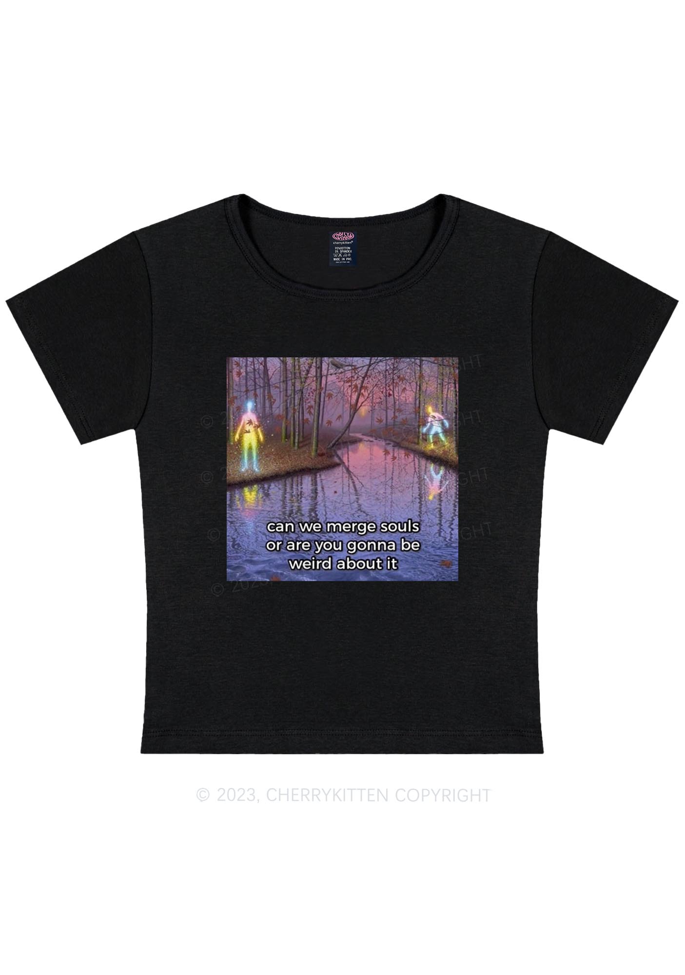 Curvy Merge Souls Y2K Baby Tee Cherrykitten