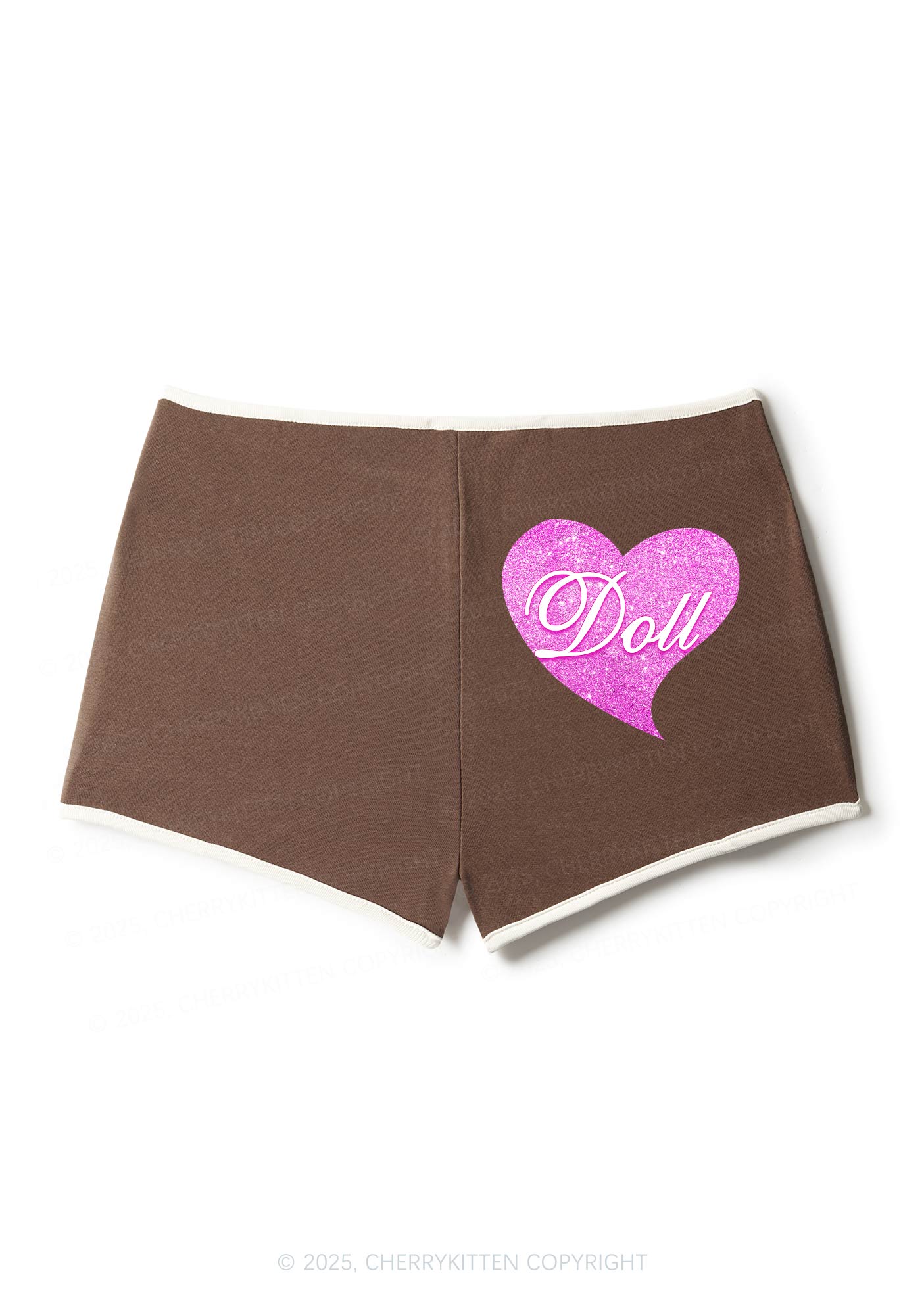 Glitter Heart Doll Y2K Contrast Mini Shorts Cherrykitten