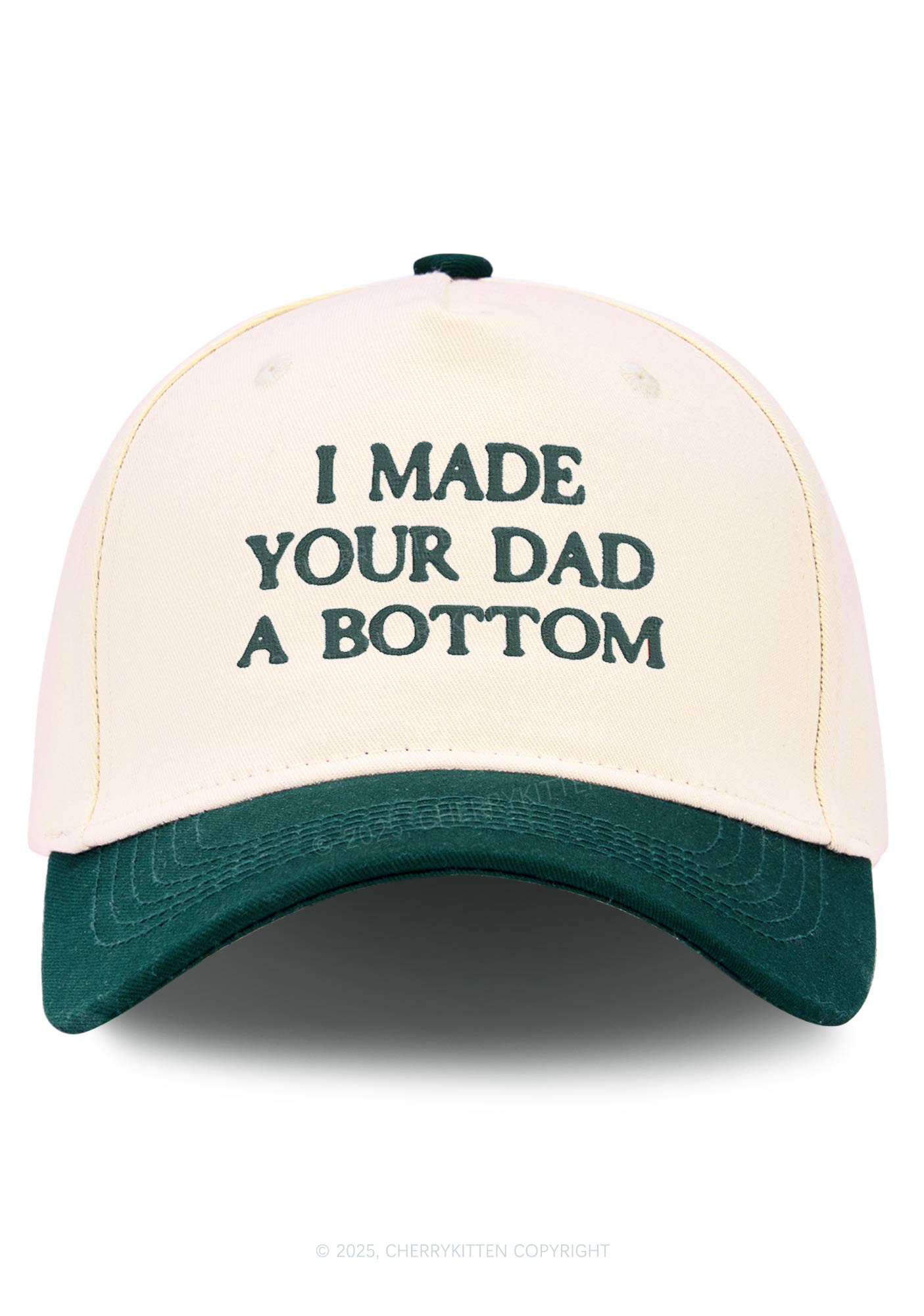 Embroidered Made Your Dad Bottom Pride Y2K Color Block Baseball Cap Cherrykitten