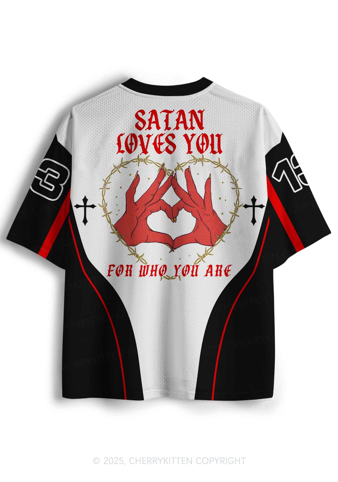 Halloween Custom Satan Loves Y2K Sport Jersey Shirts Cherrykitten