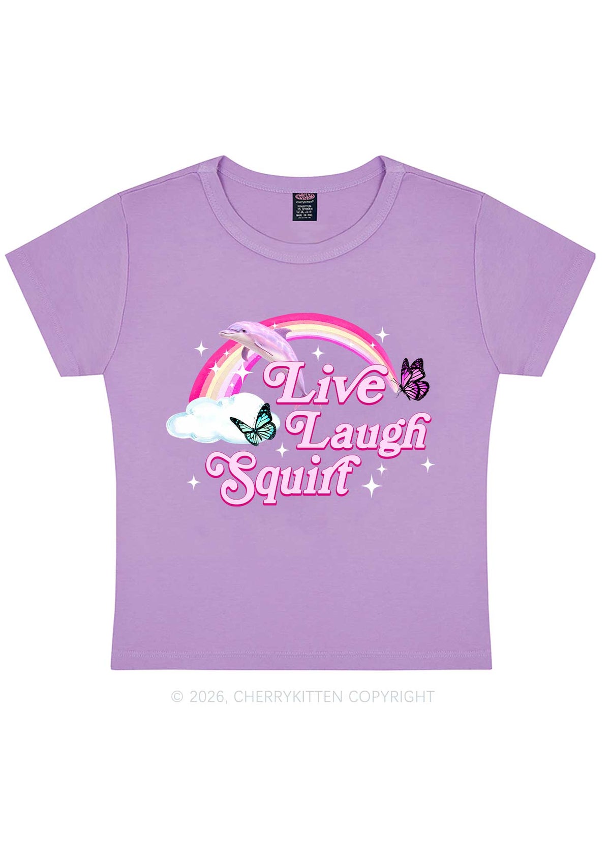 Live Laugh Squirt Y2K Baby Tee Cherrykitten