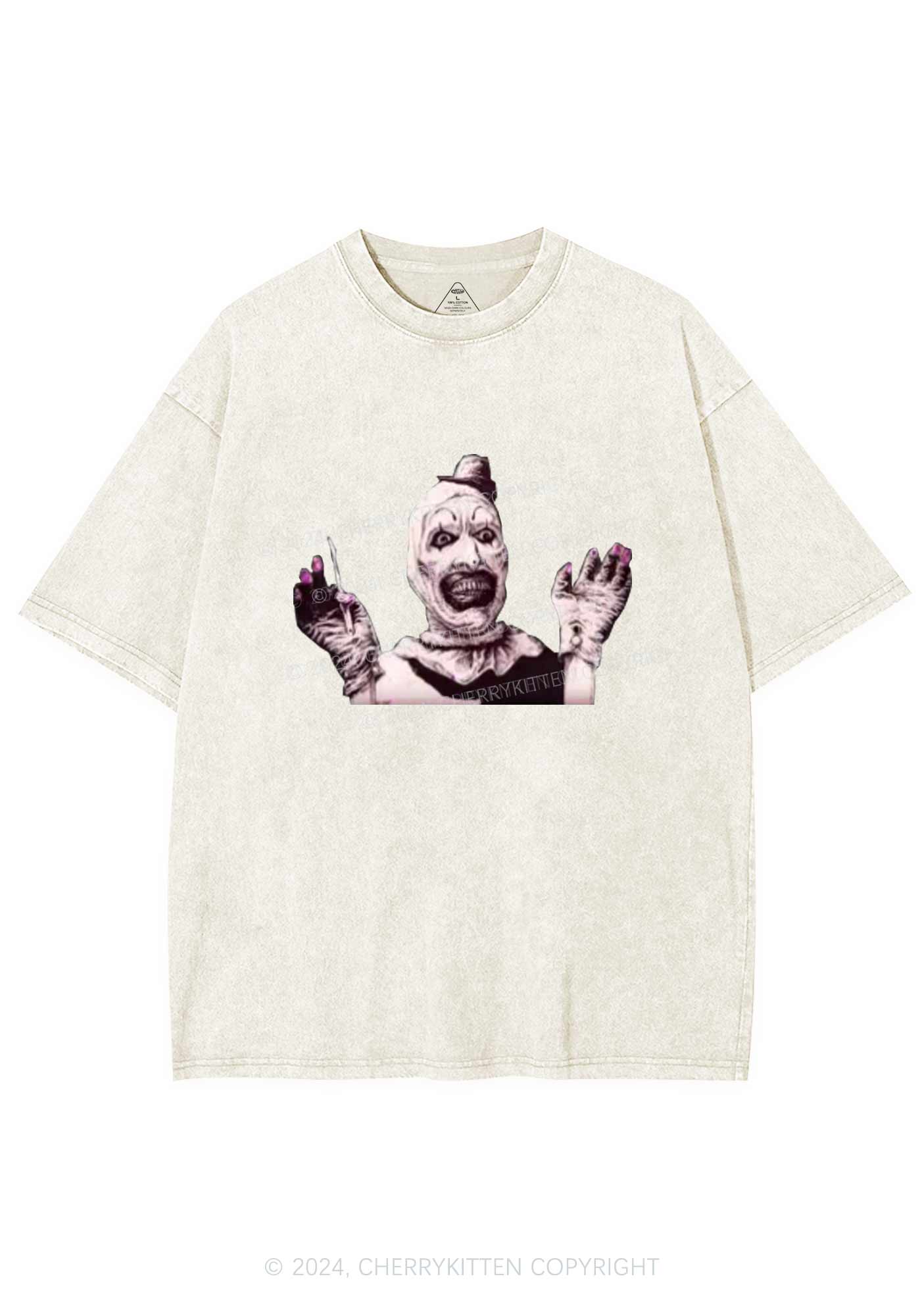 Halloween Terrifier Clown Y2K Washed Tee Cherrykitten
