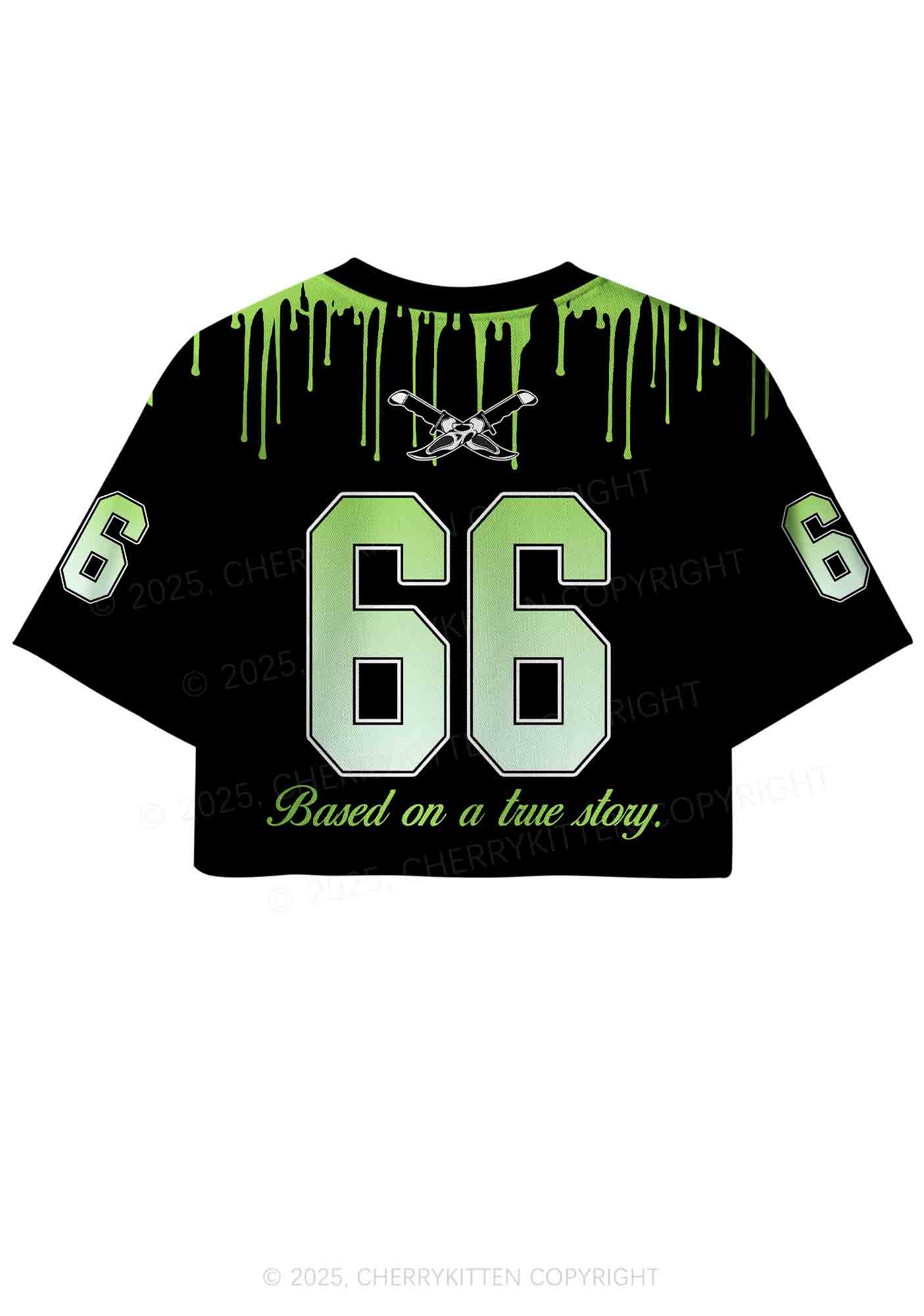 Custom Halloween Black Stab Ghost Y2K Crop Sport Jersey Shirts Cherrykitten