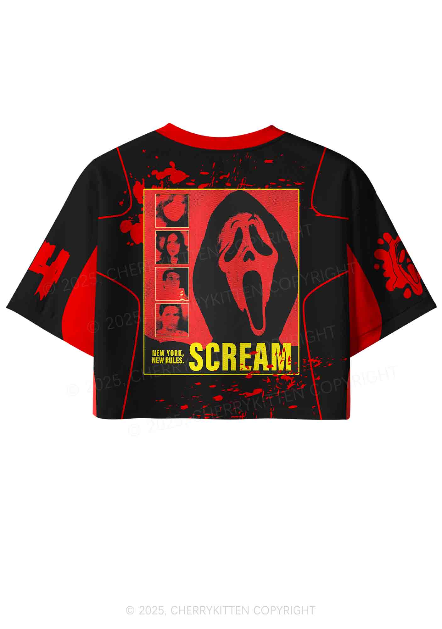 Halloween Custom Horror Ghost Y2K Crop Sport Jersey Shirts Cherrykitten