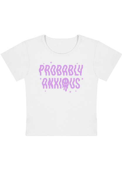 Probably Anxious Grimace Y2K Baby Tee