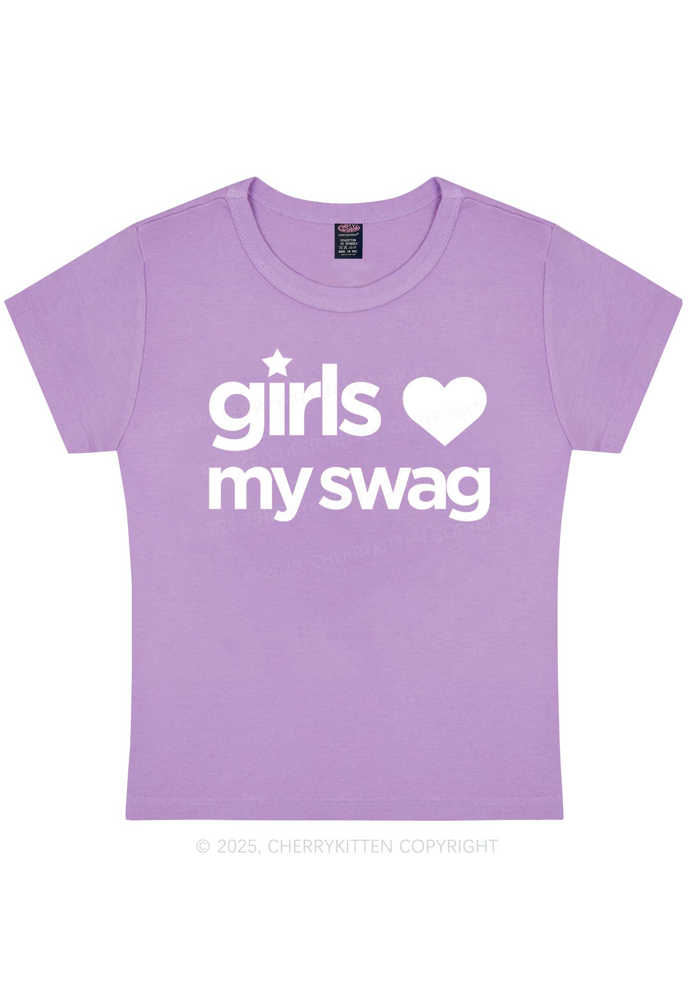 Girls Love My Swag Pride Y2K Baby Tee Cherrykitten