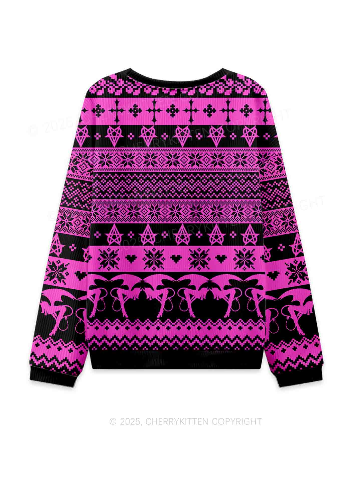 Santas Good Girl Y2K Christmas Knit Sweatshirt Cherrykitten