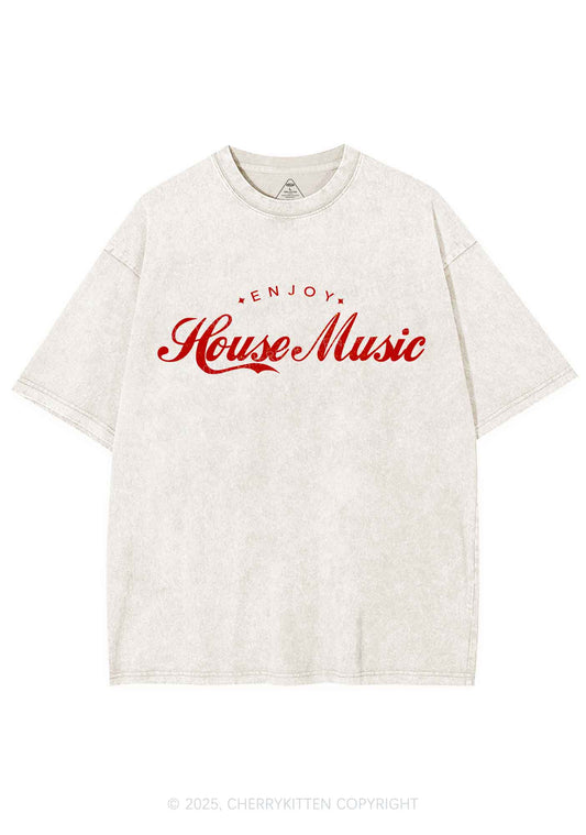 Enjoy House Music Y2K Shirts Washed Tee Cherrykitten