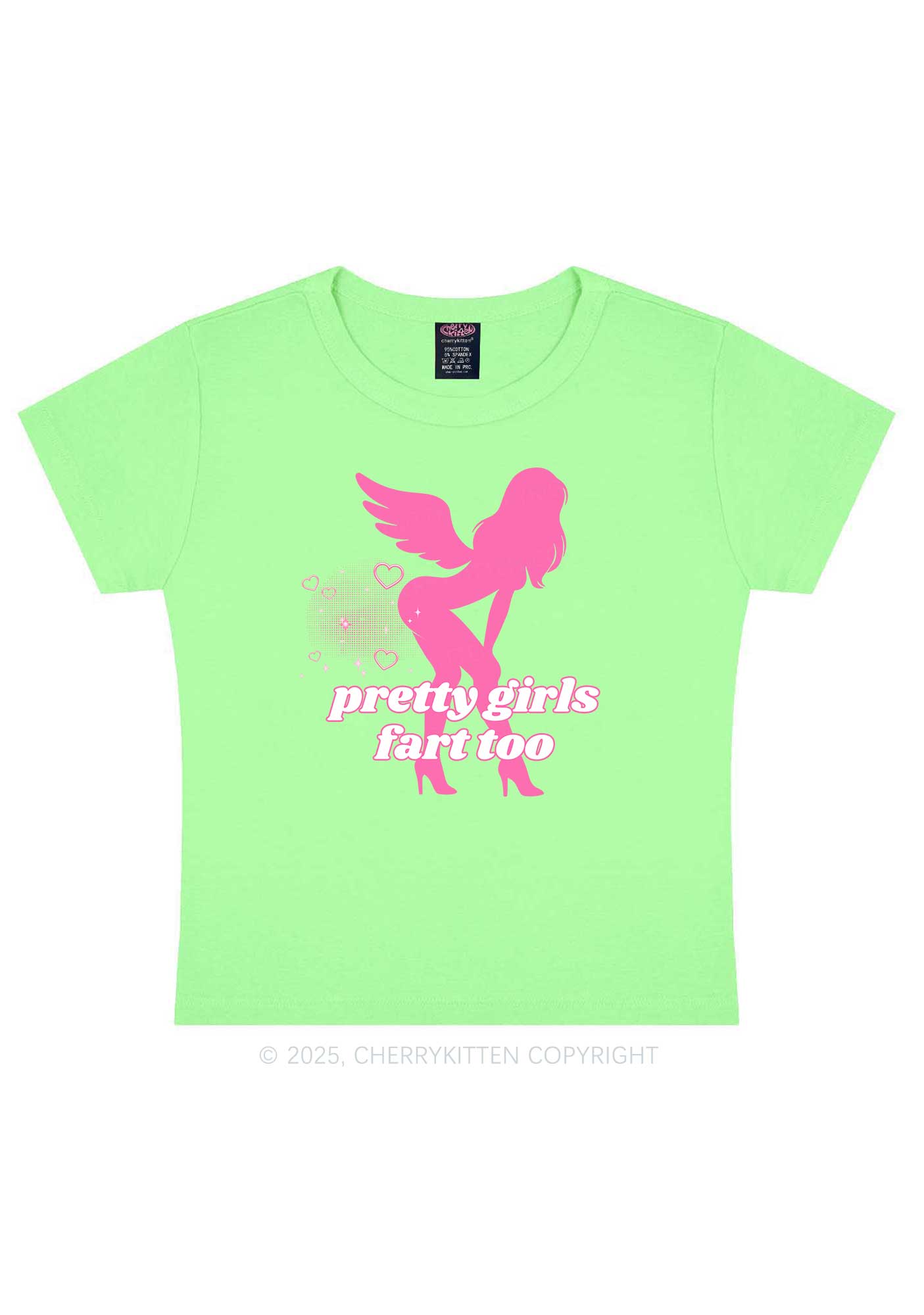 Pretty Girls Fart Too Y2K Baby Tee Cherrykitten