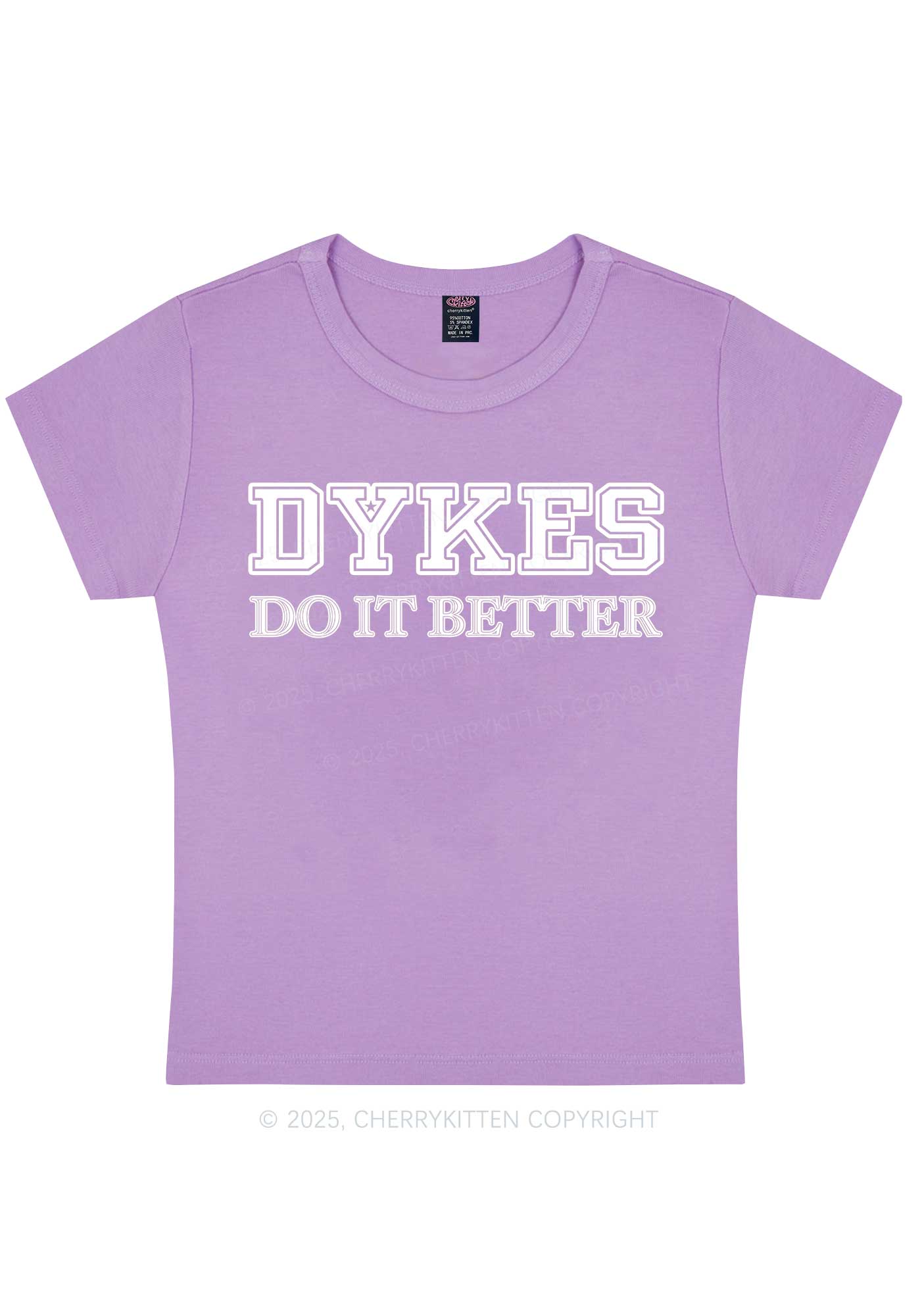 Dykes Do It Better Pride Y2K Baby Tee Cherrykitten