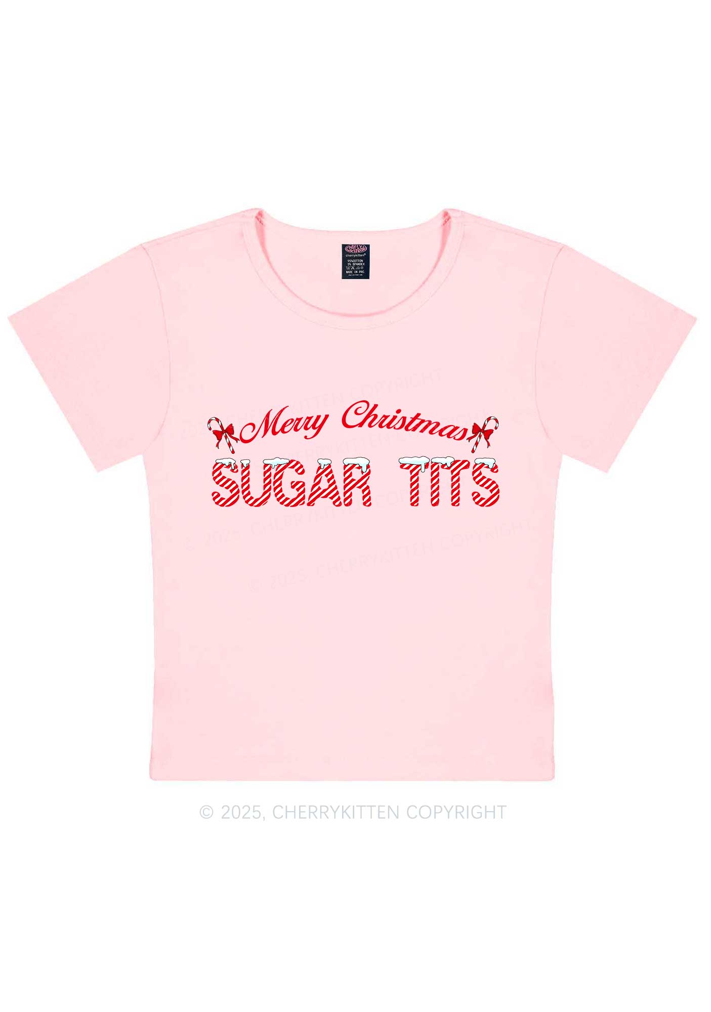 Christmas Sugar Txts Y2K Baby Tee Cherrykitten