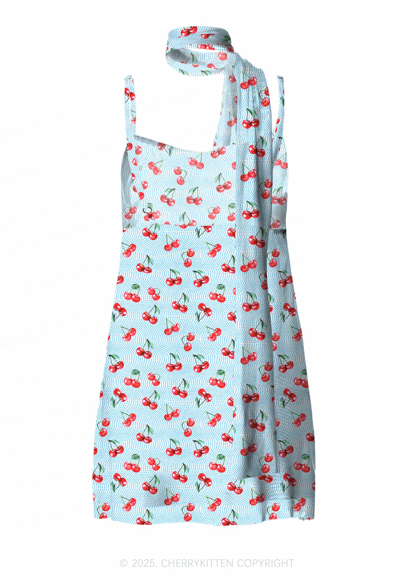 Blue Cherry Y2K Mesh Slip Dress Cherrykitten