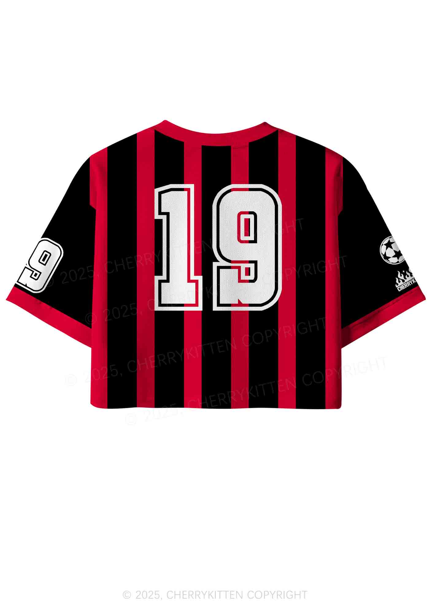 Custom Red Cxxt Stars Y2K Crop Sport Jersey Shirts Cherrykitten