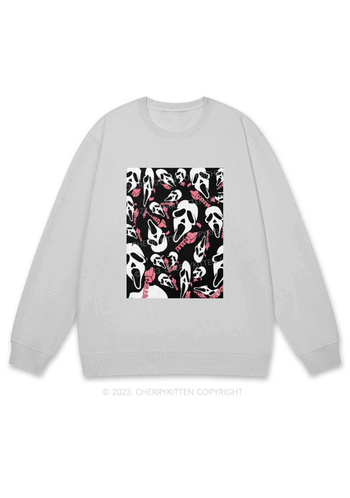 Horror Ghost Hang Up Halloween Y2K Sweatshirt Cherrykitten