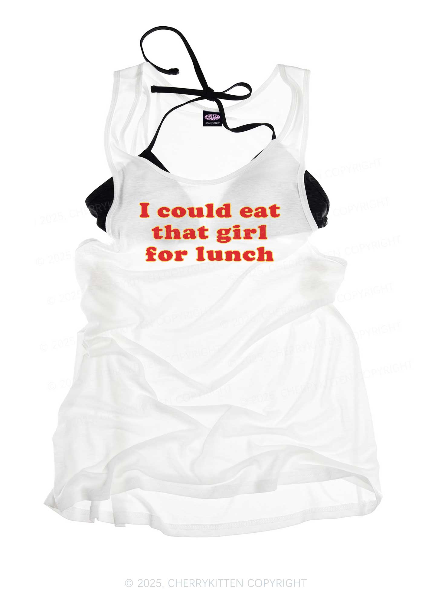 Eat That Girl For Lunch Pride Y2K Sheer Boyfriend Tank Cherrykitten
