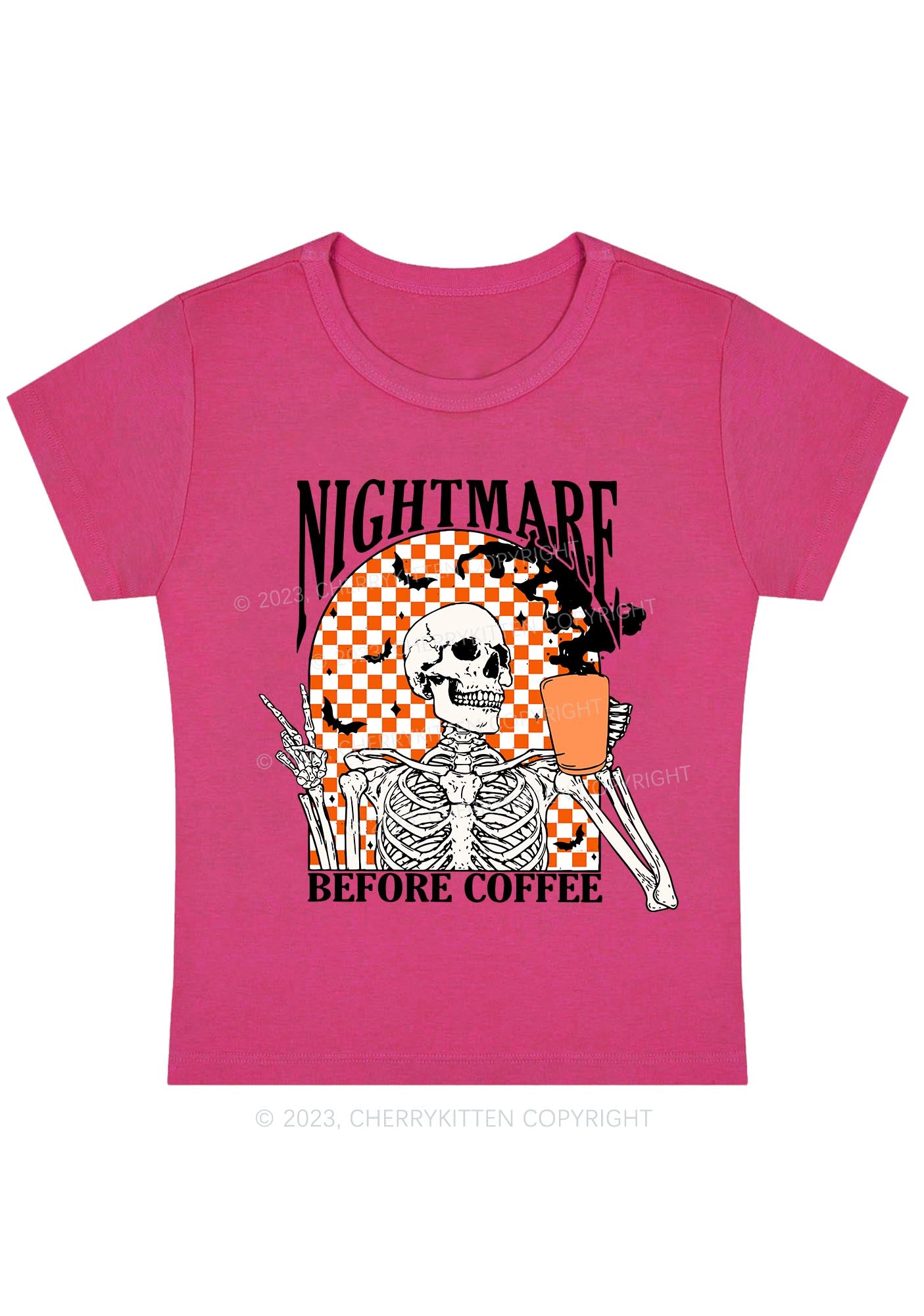 Halloween Nightmare Before Coffee Baby Tee Cherrykitten