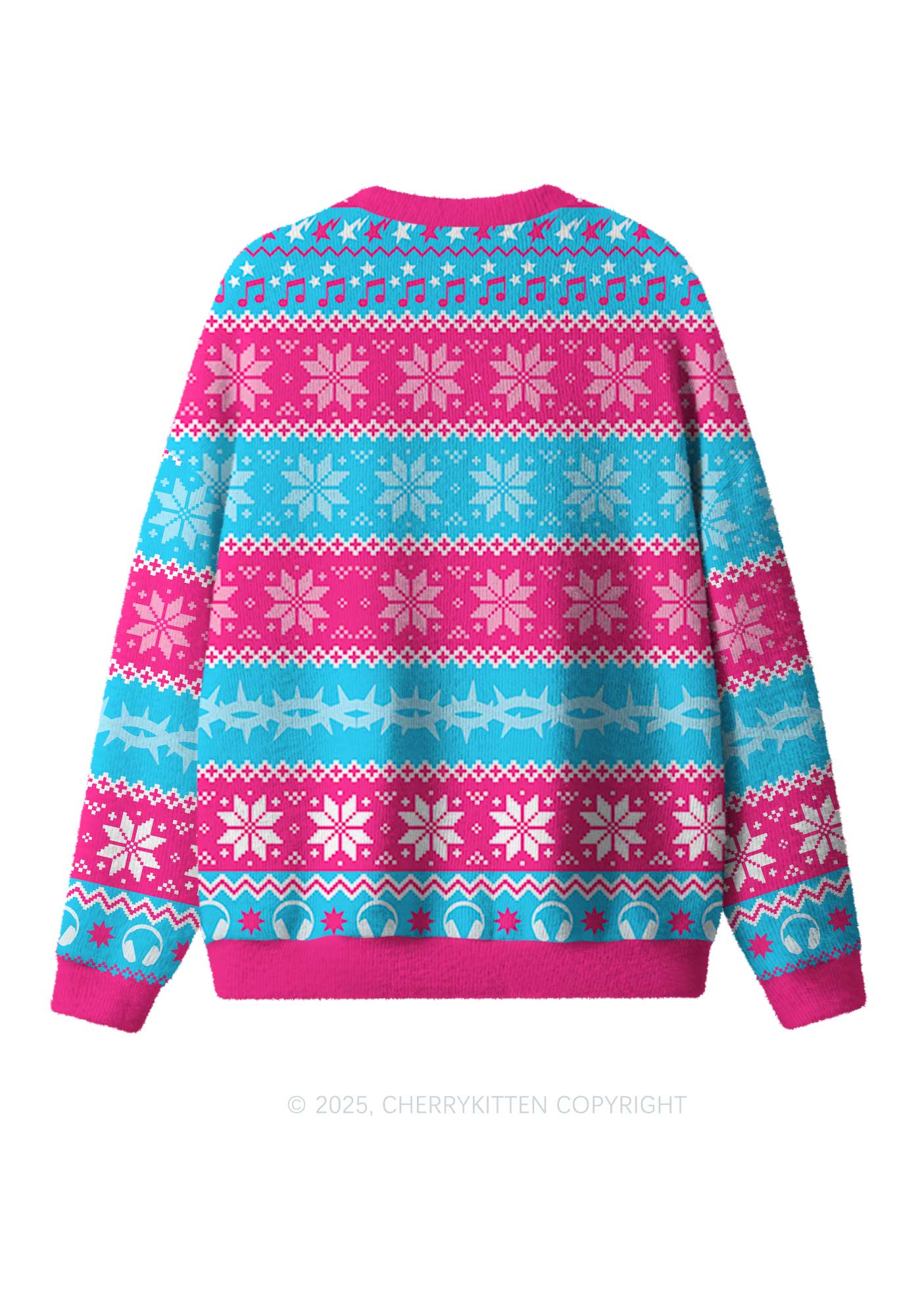 Dont Play Dubstep Y2K Christmas Knit Sweatshirt Cherrykitten