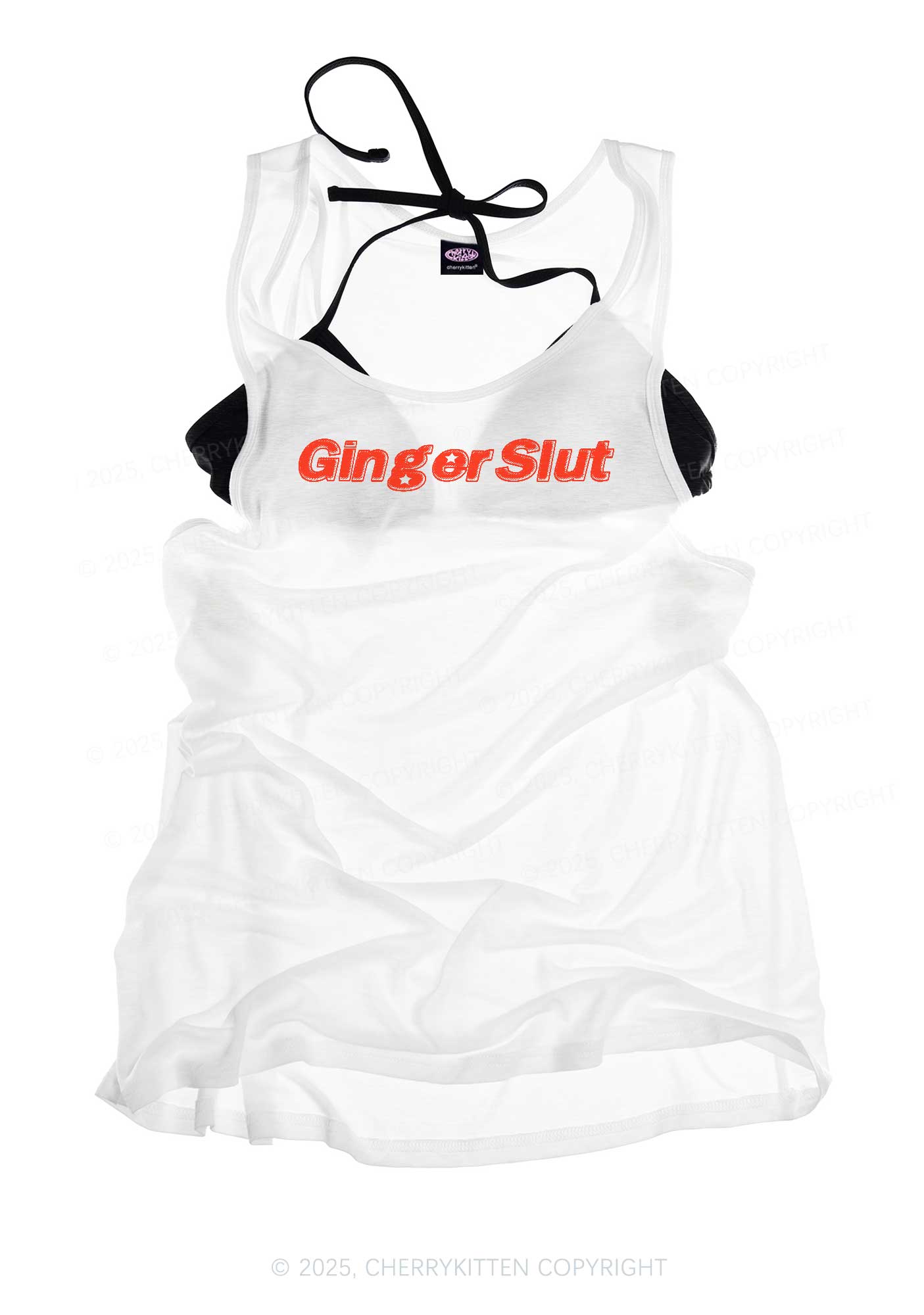 Ginger Slxt Y2K Sheer Boyfriend Tank Cherrykitten