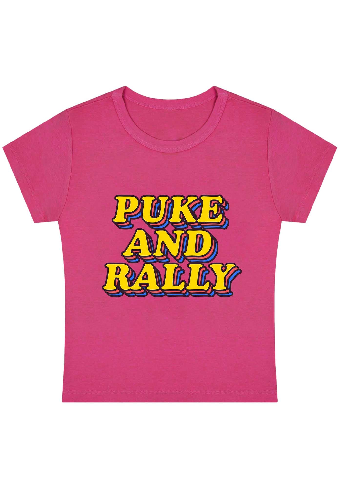 Puke And Rally Y2K Baby Tee