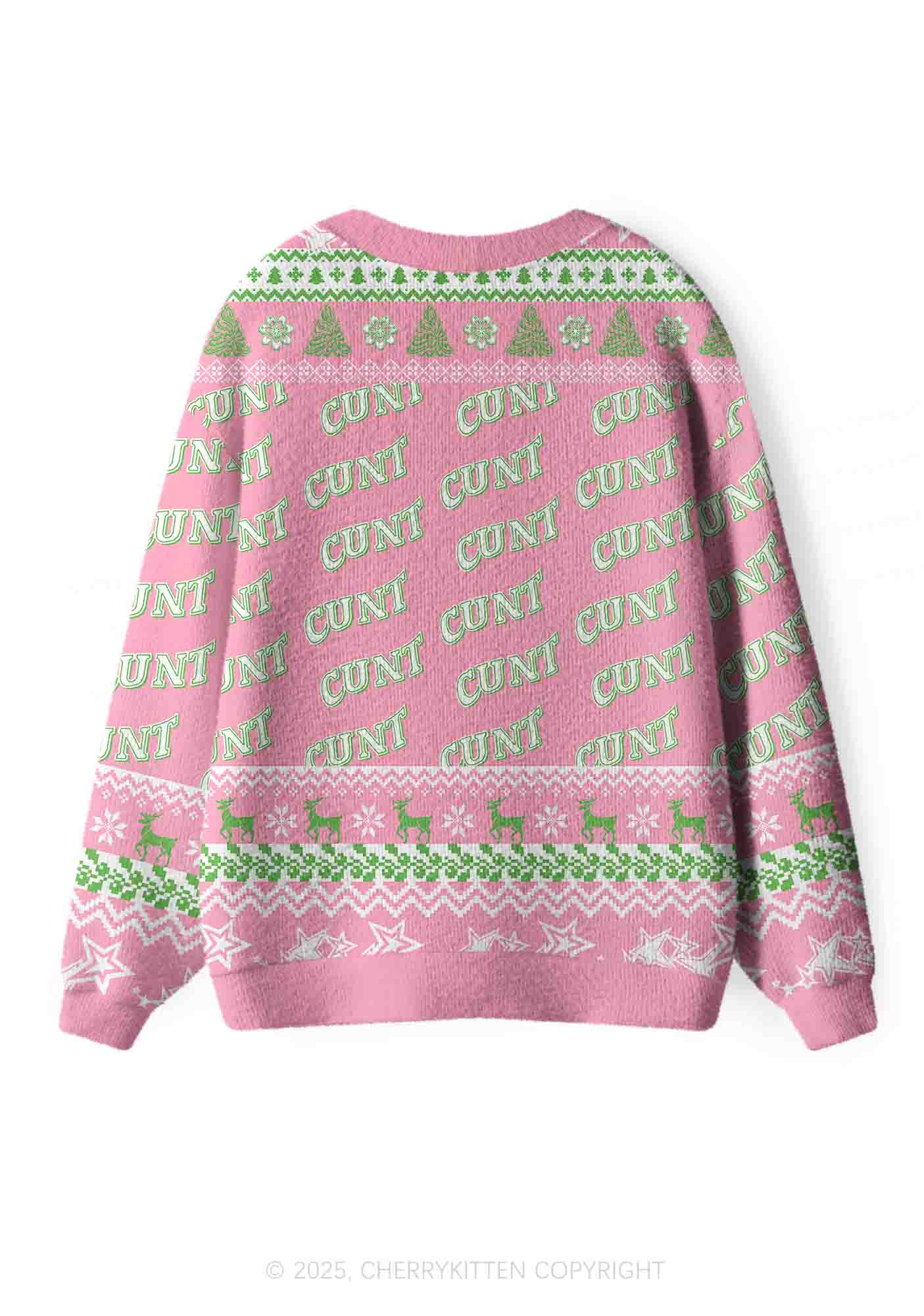 Cxxt Stars Y2K Christmas Cardigan Knit Sweatshirt Cherrykitten