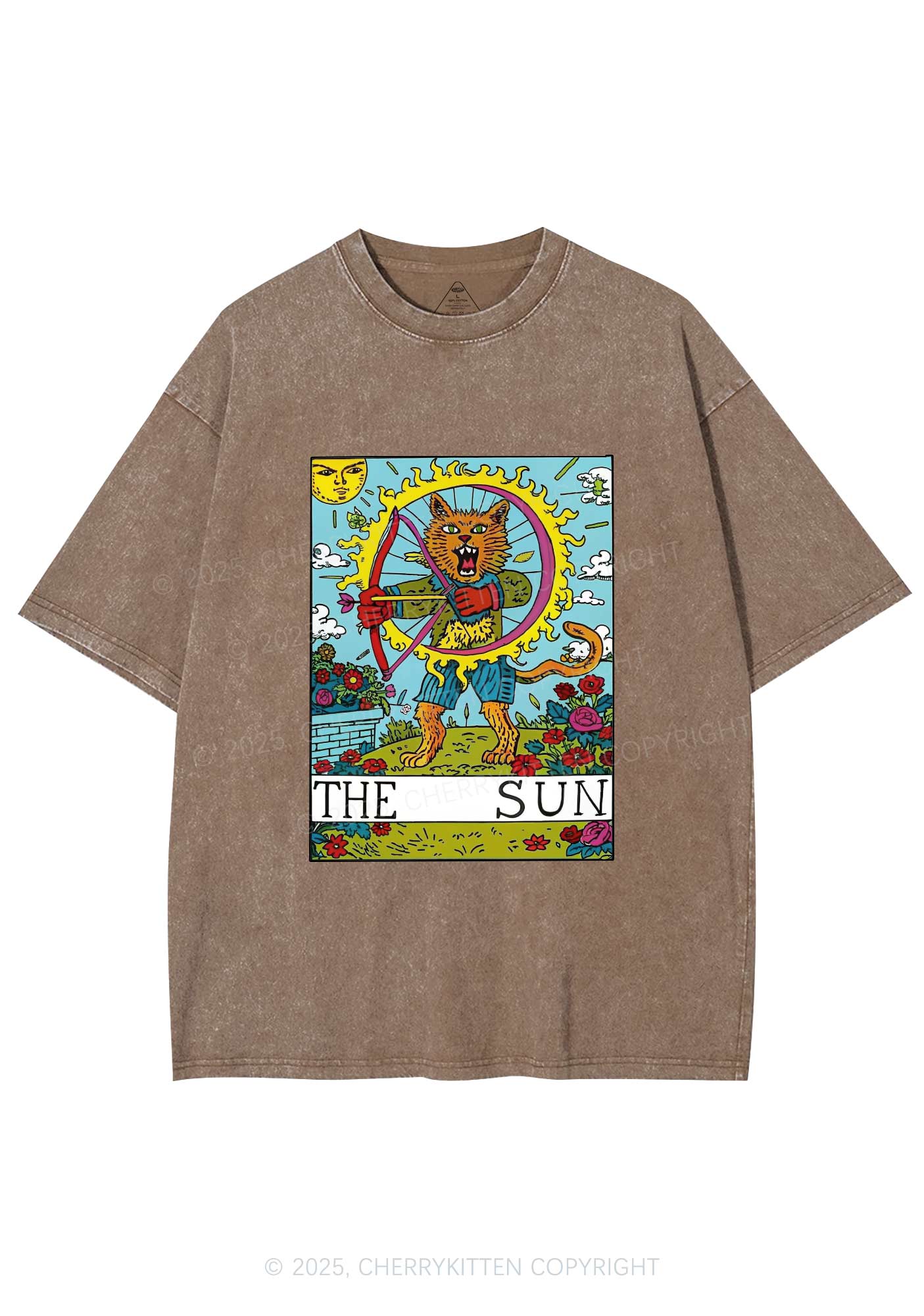 The Sun Cat Y2K Washed Tee Cherrykitten