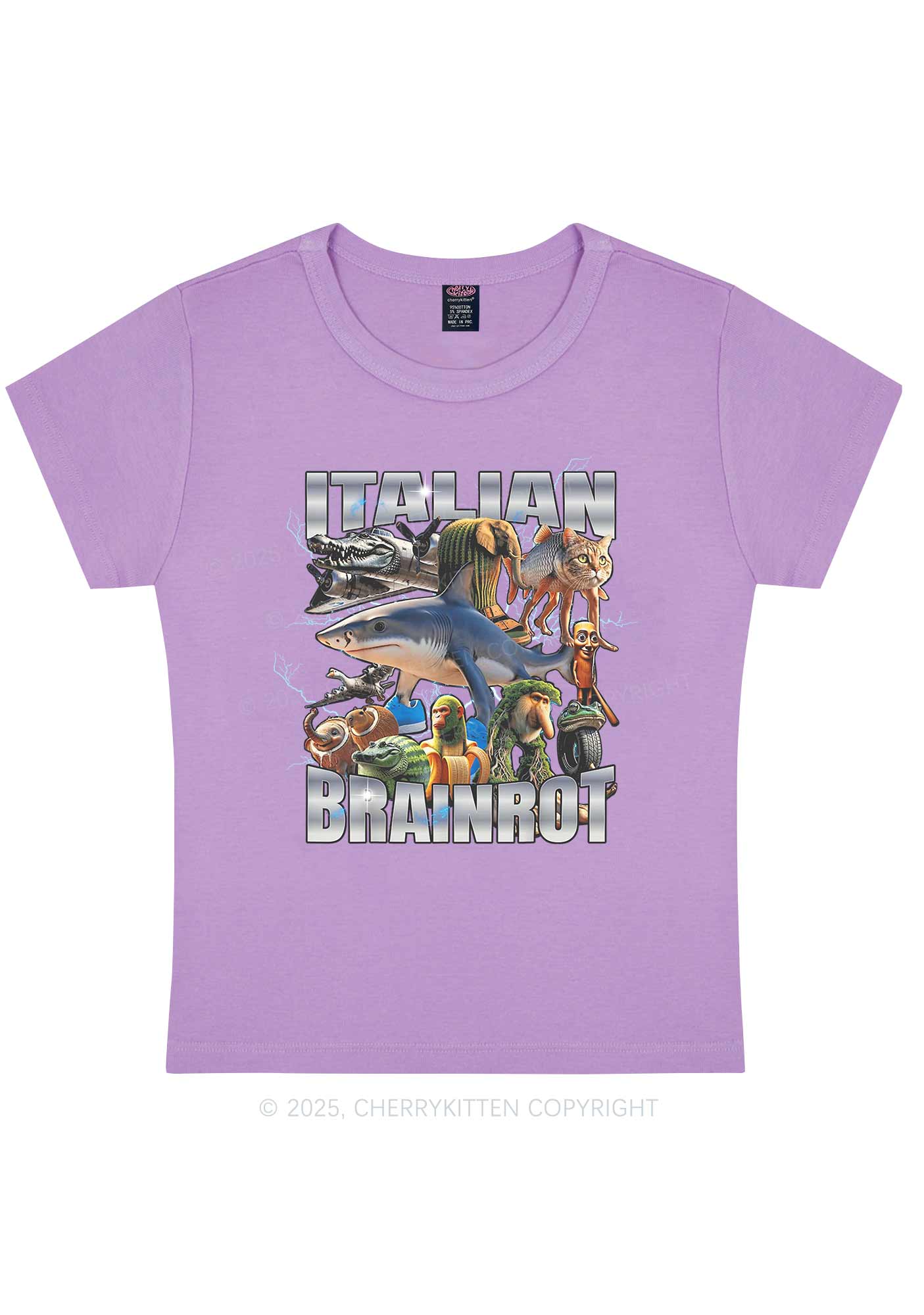 Italian Brainrot Collection Y2K Baby Tee Cherrykitten